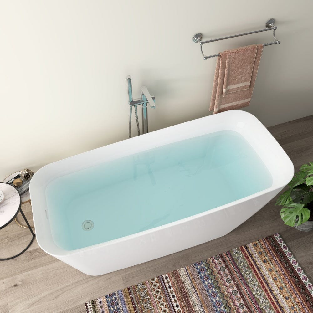 Mokleba 59" Acrylic Single Slipper Tub Freestanding Soaking Bathtub - Image 10