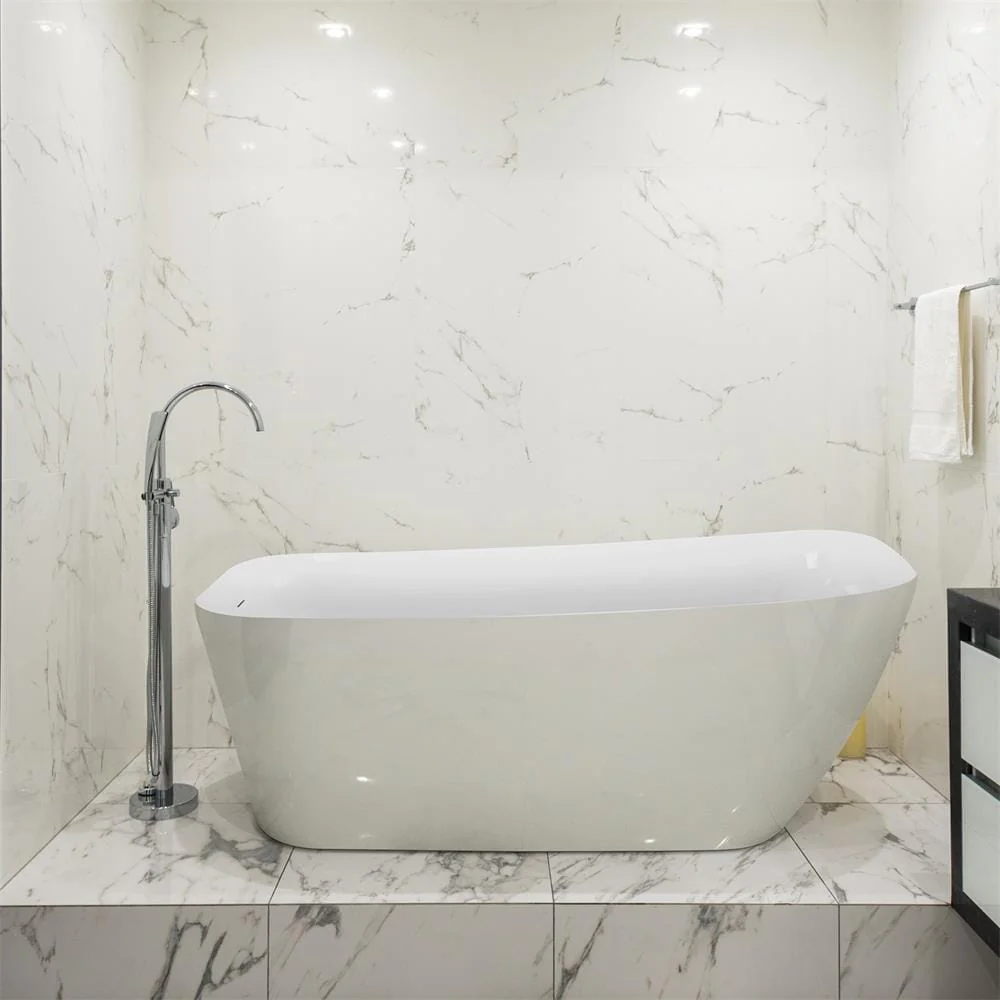 Mokleba 59" Acrylic Single Slipper Tub Freestanding Soaking Bathtub - Image 5