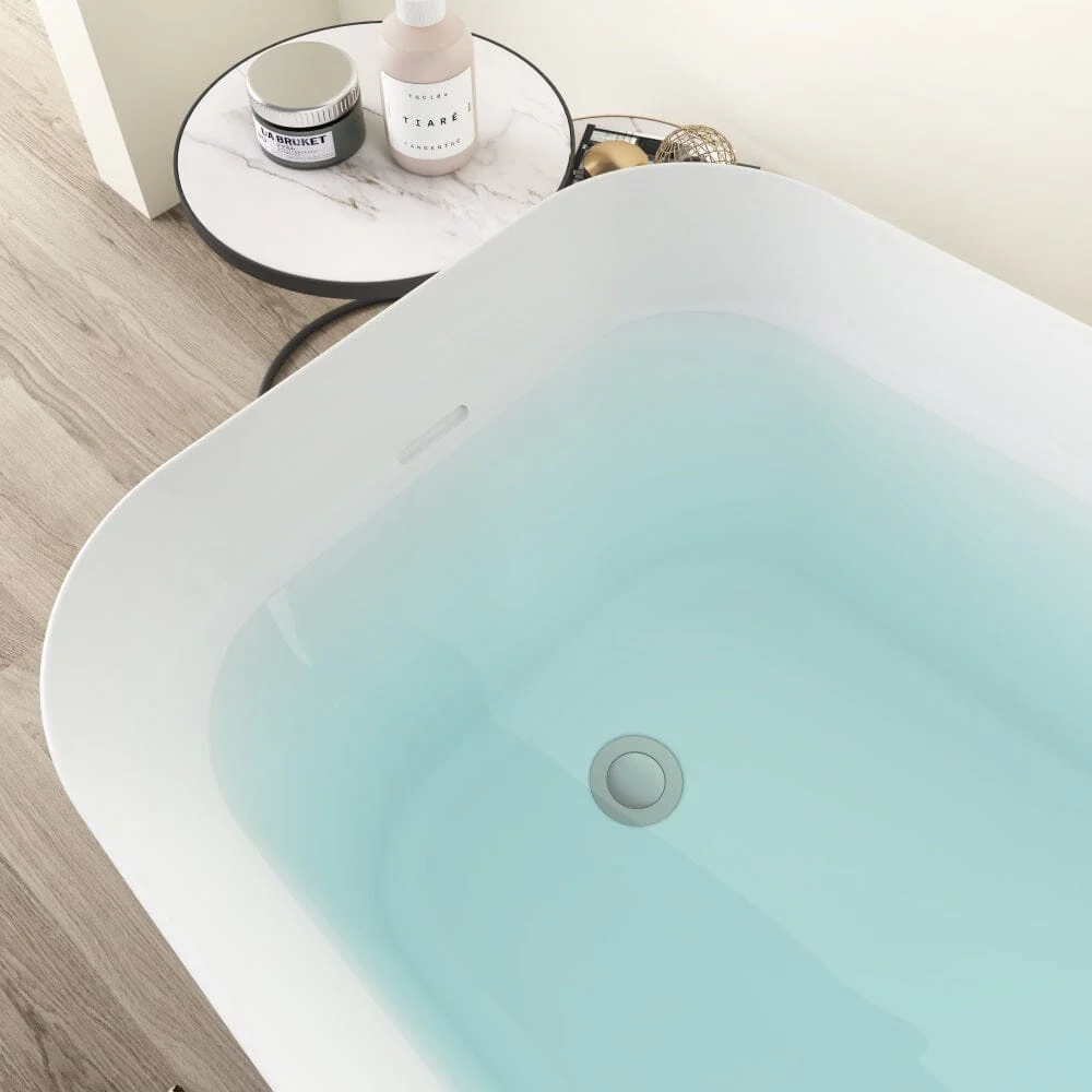 Mokleba 59" Acrylic Single Slipper Tub Freestanding Soaking Bathtub - Image 9