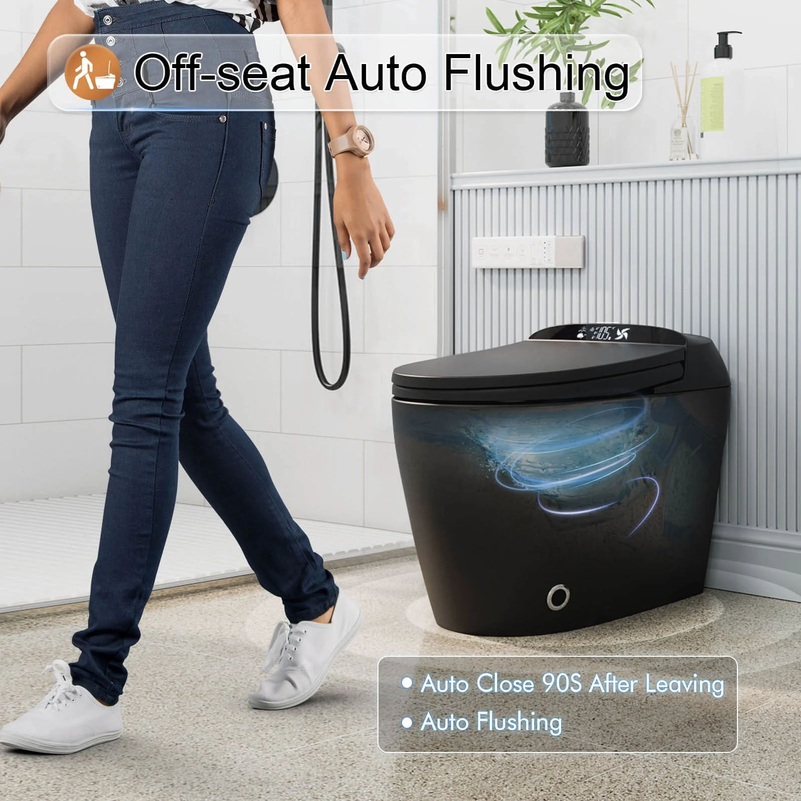 Giving Tree One-Piece Elongated Floor Smart Toilet with Bidet, Adjustable Mobile Drying - Image 13
