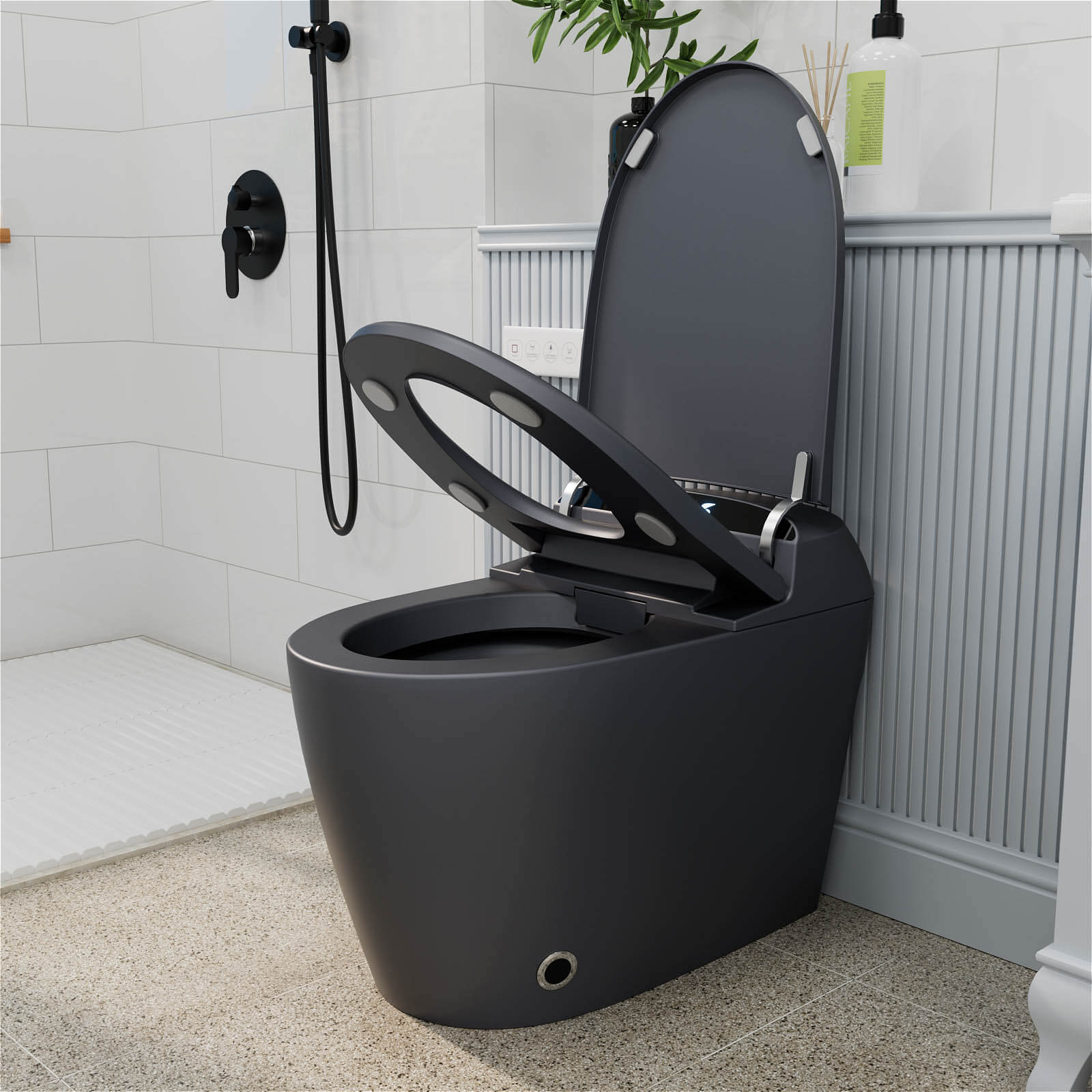 Giving Tree One-Piece Elongated Floor Smart Toilet with Bidet, Adjustable Mobile Drying - Image 20
