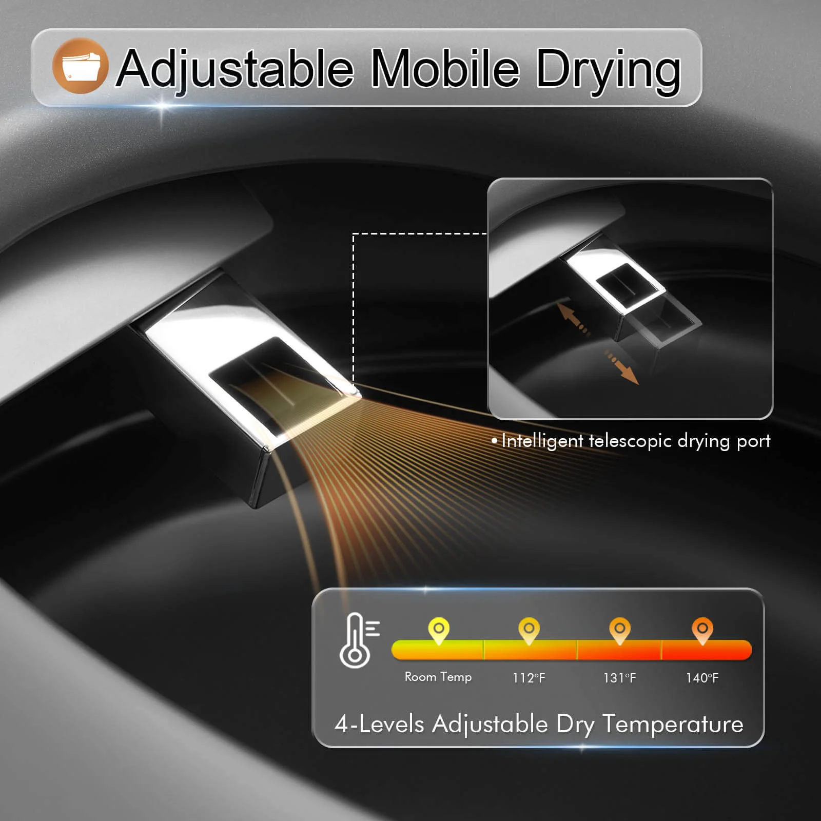 Giving Tree One-Piece Elongated Floor Smart Toilet with Bidet, Adjustable Mobile Drying - Image 23