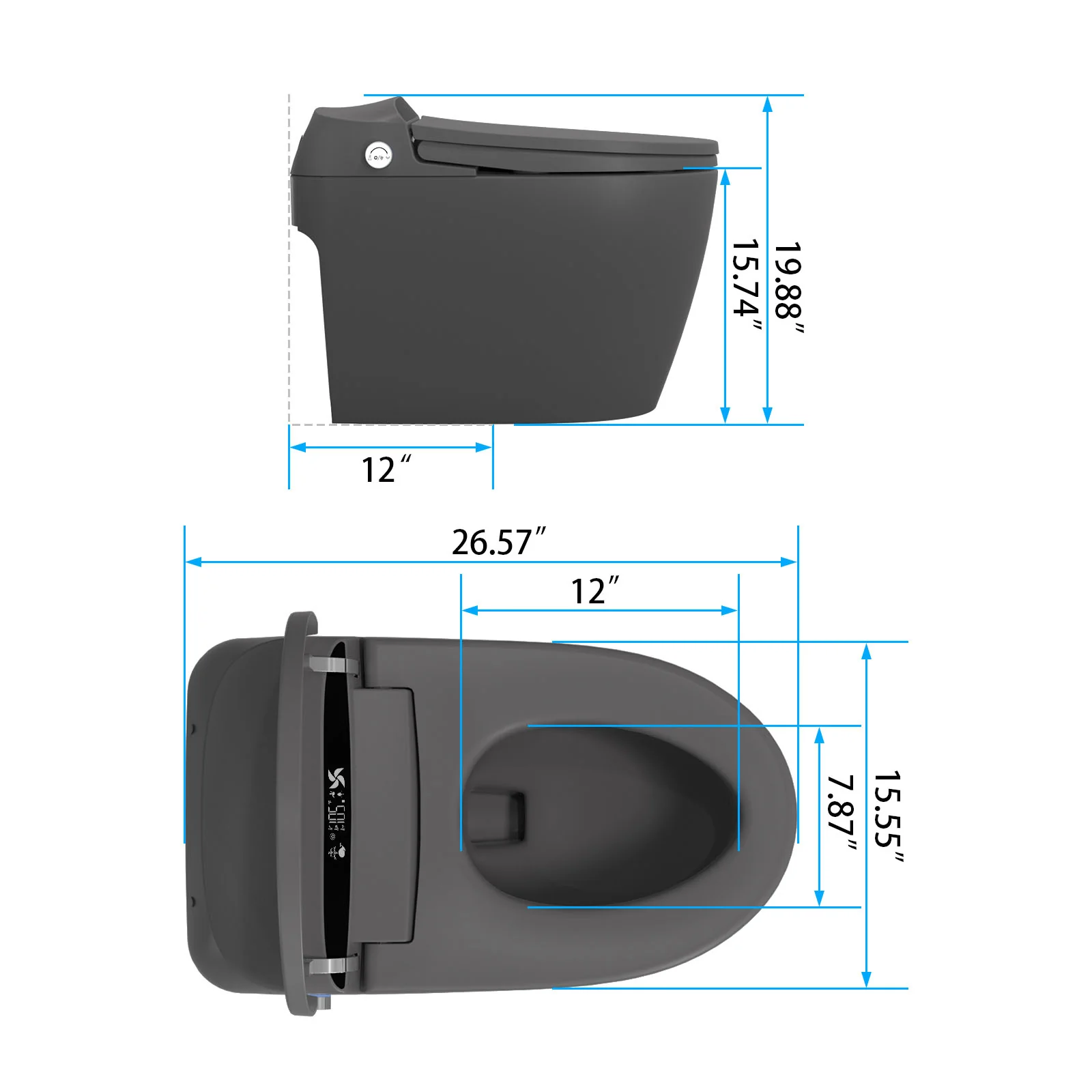 Giving Tree One-Piece Elongated Floor Smart Toilet with Bidet, Adjustable Mobile Drying - Image 30