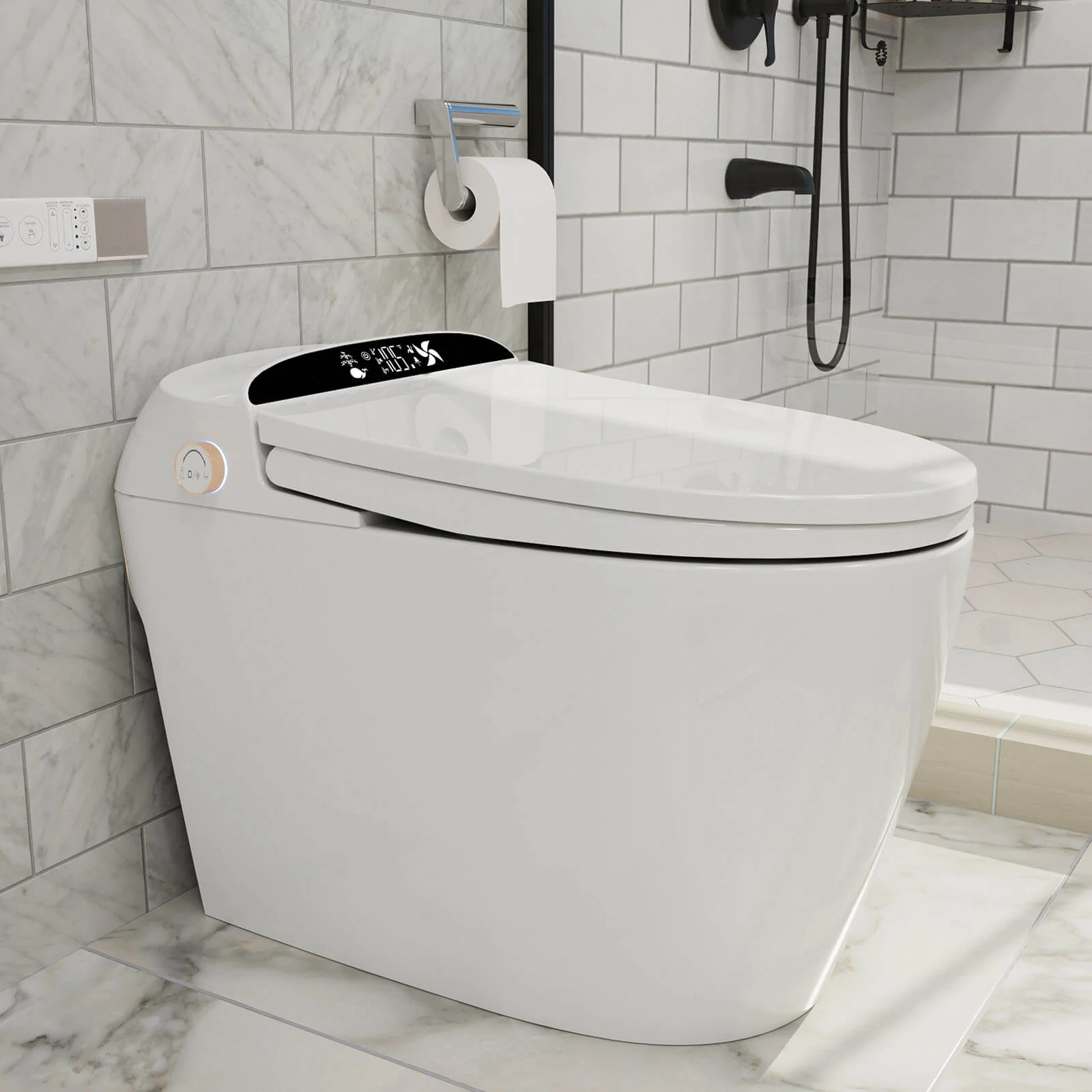 Giving Tree One-Piece Elongated Floor Smart Toilet with Bidet, Adjustable Mobile Drying - Image 31