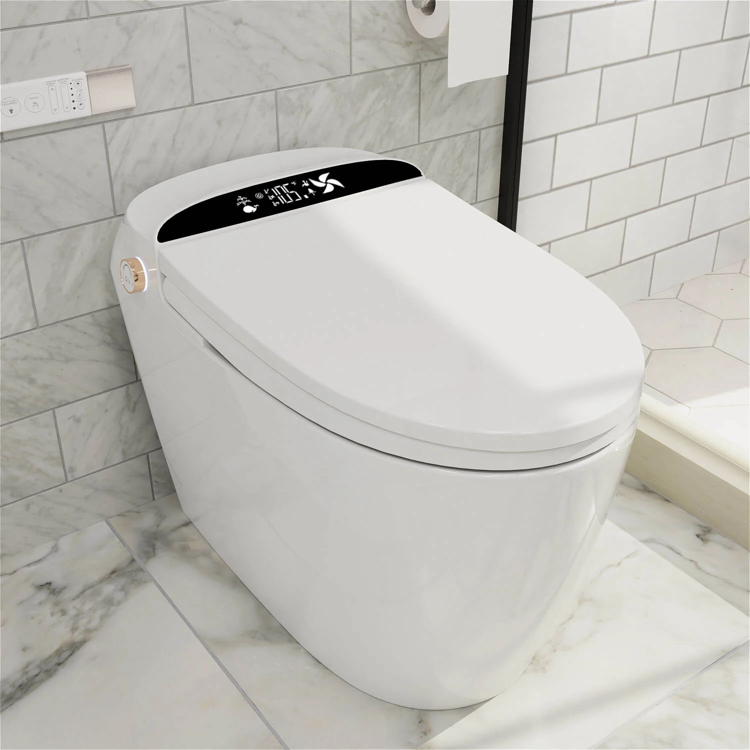 Giving Tree One-Piece Elongated Floor Smart Toilet with Bidet, Adjustable Mobile Drying - Image 32