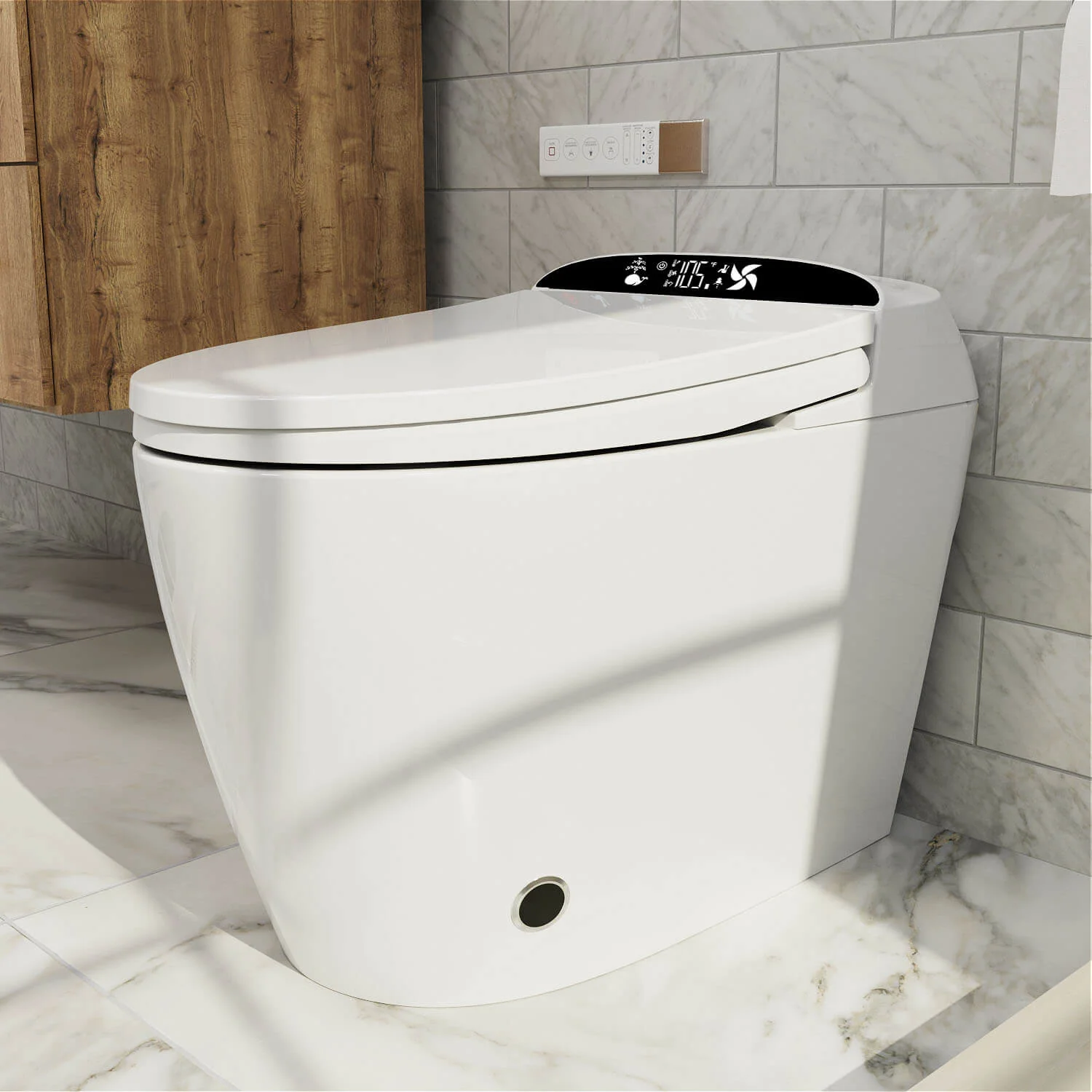 Giving Tree One-Piece Elongated Floor Smart Toilet with Bidet, Adjustable Mobile Drying - Image 34