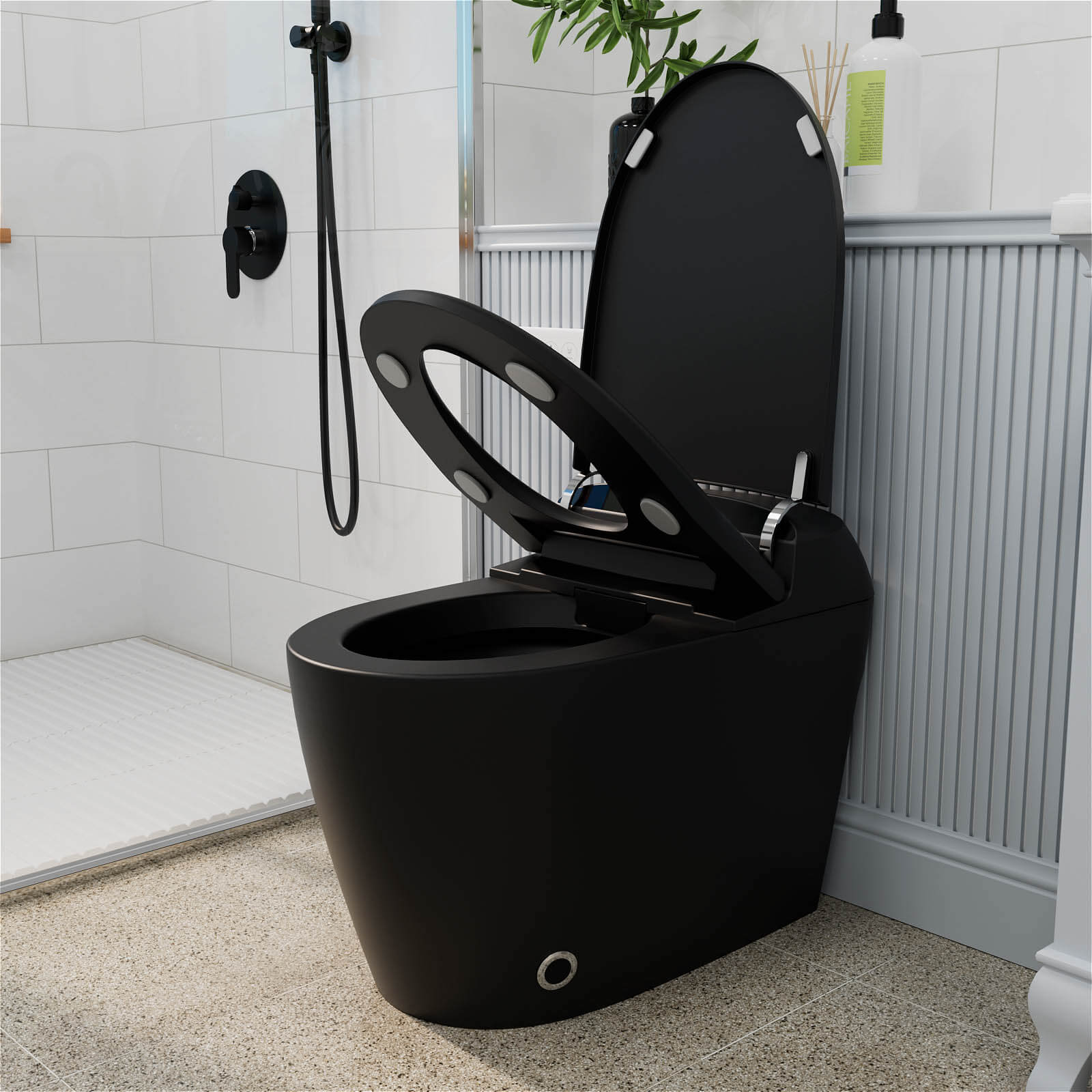 Giving Tree One-Piece Elongated Floor Smart Toilet with Bidet, Adjustable Mobile Drying - Image 5