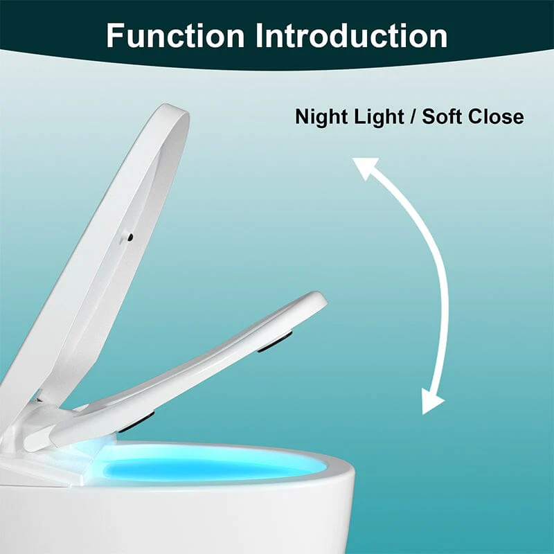 One-Piece Elongated Floor Smart Toilet with Seat Heating and Automatic Flushing - Image 7
