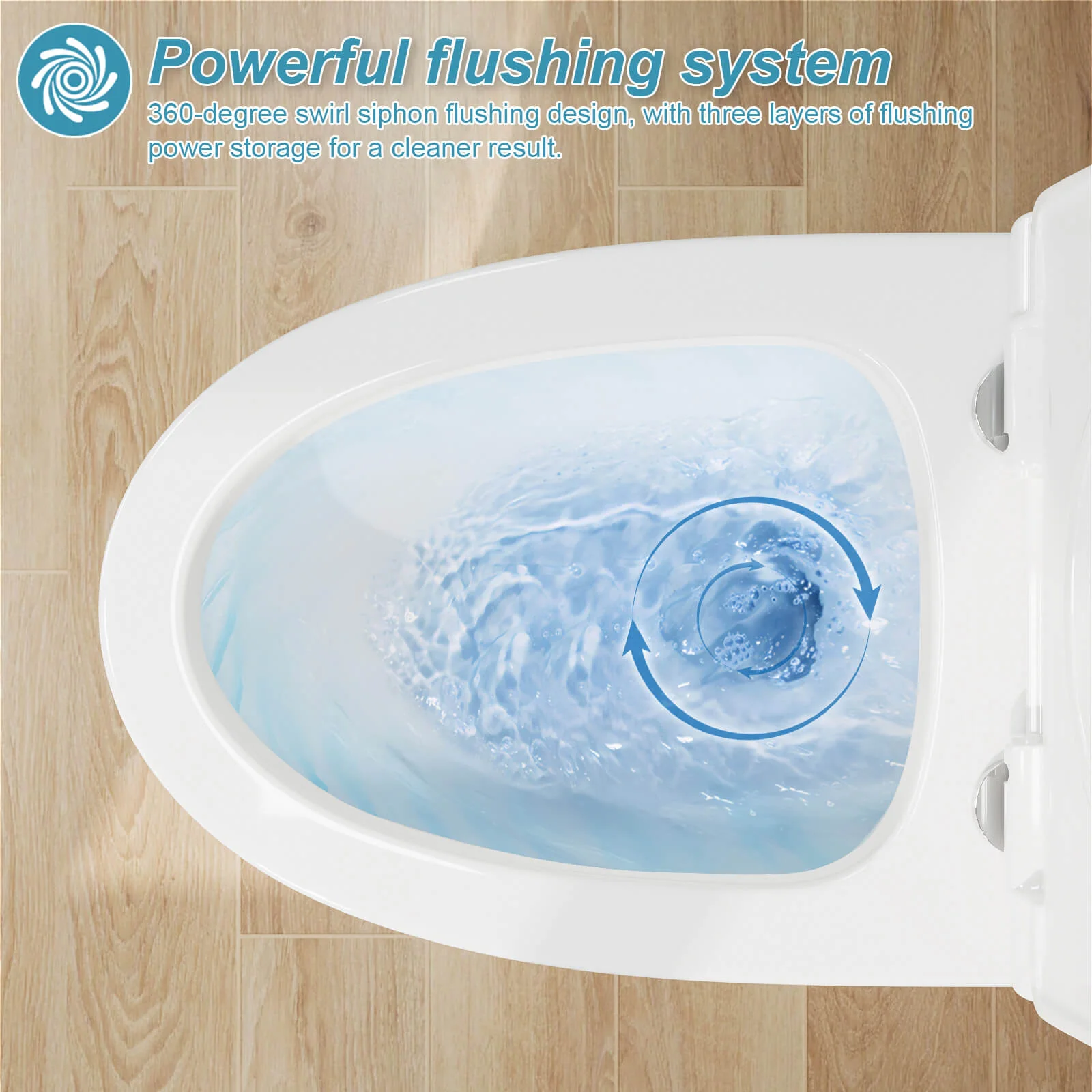 ADA Height One-Piece Toilet 1.1GPF/1.6 GPF Siphon Jet Dual Flushing with Toilet Seat - Image 10
