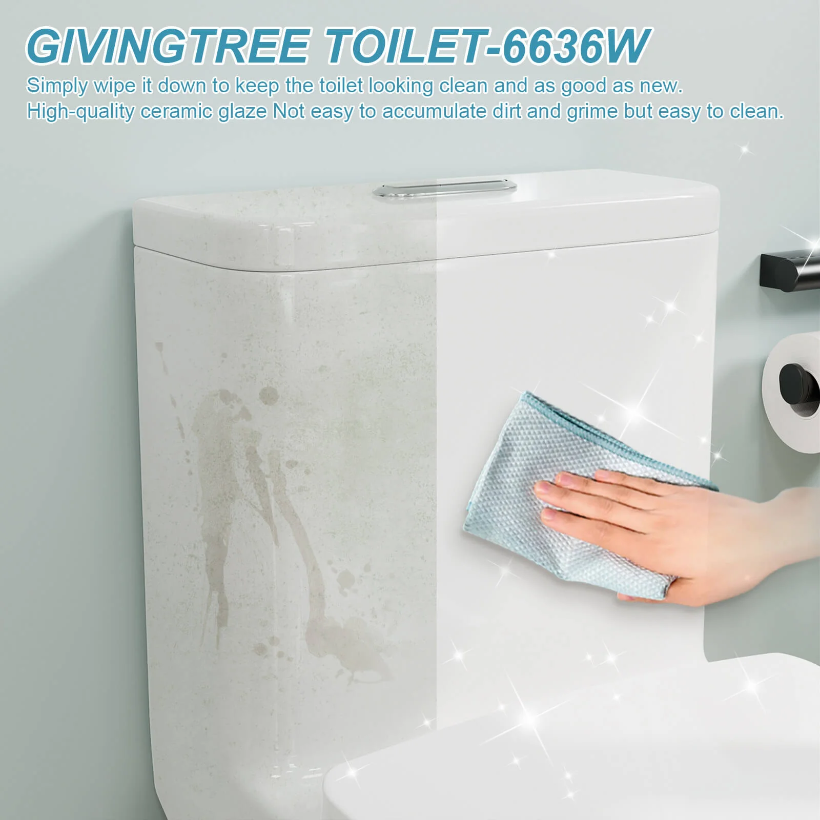 ADA Height One-Piece Toilet 1.1GPF/1.6 GPF Siphon Jet Dual Flushing with Toilet Seat - Image 11