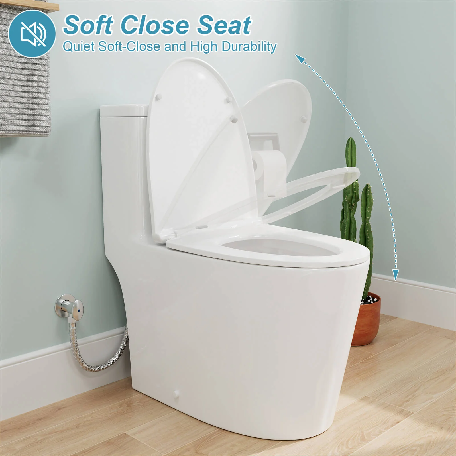 ADA Height One-Piece Toilet 1.1GPF/1.6 GPF Siphon Jet Dual Flushing with Toilet Seat - Image 13