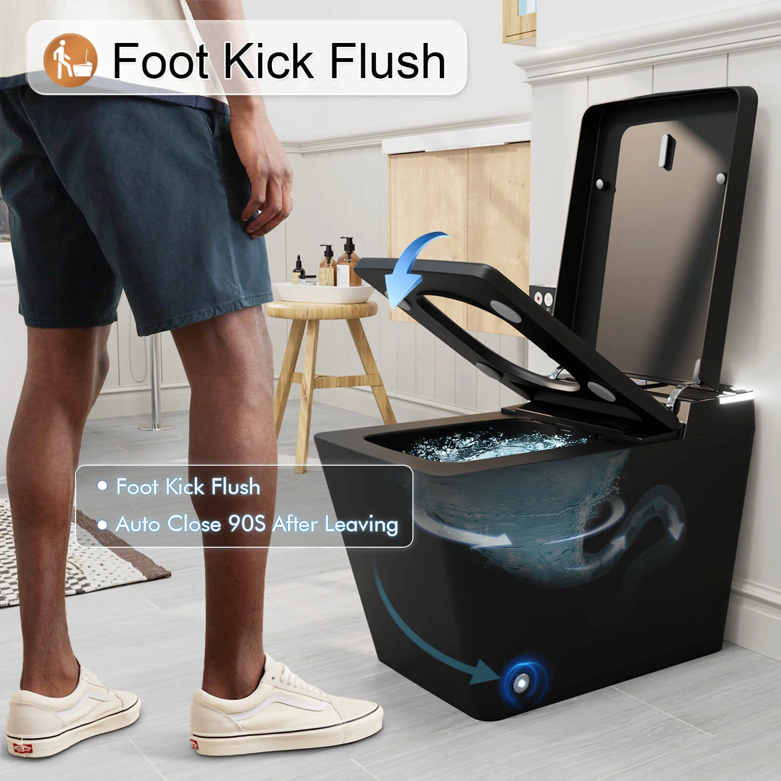 Giving Tree One-Piece Floor Mounted Square Smart Toilet with Remote Control and Automatic Cover - Image 13