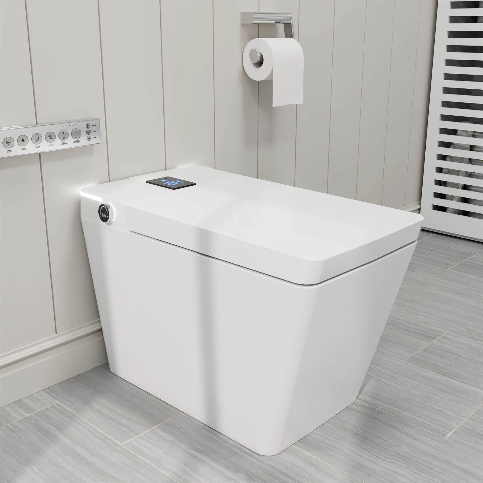 Giving Tree One-Piece Floor Mounted Square Smart Toilet with Remote Control and Automatic Cover - Image 16