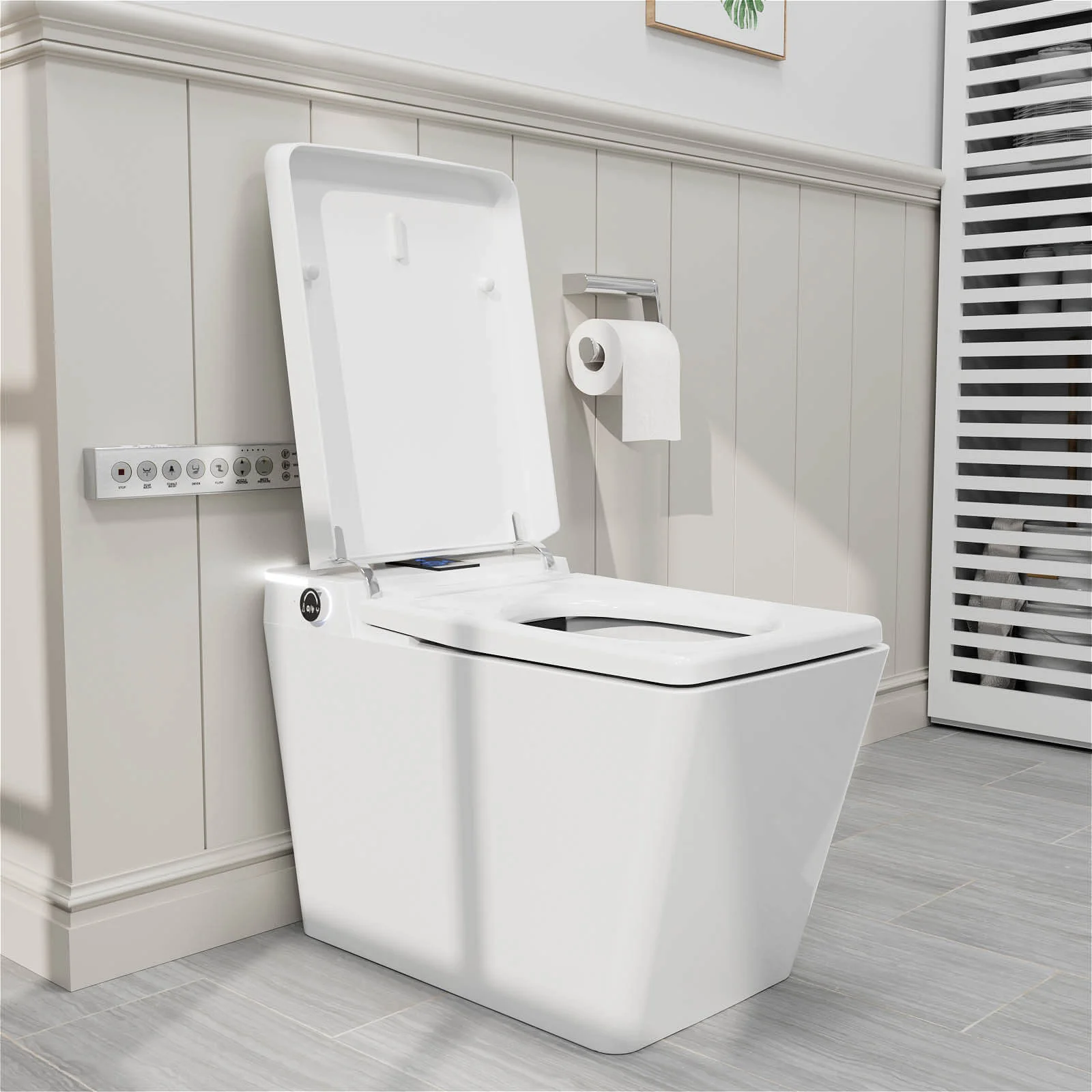 Giving Tree One-Piece Floor Mounted Square Smart Toilet with Remote Control and Automatic Cover - Image 20