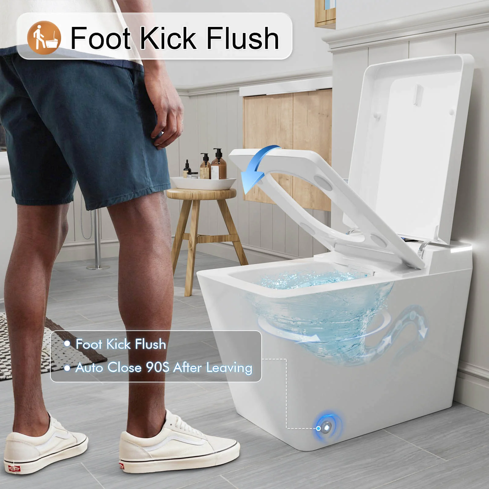 Giving Tree One-Piece Floor Mounted Square Smart Toilet with Remote Control and Automatic Cover - Image 28