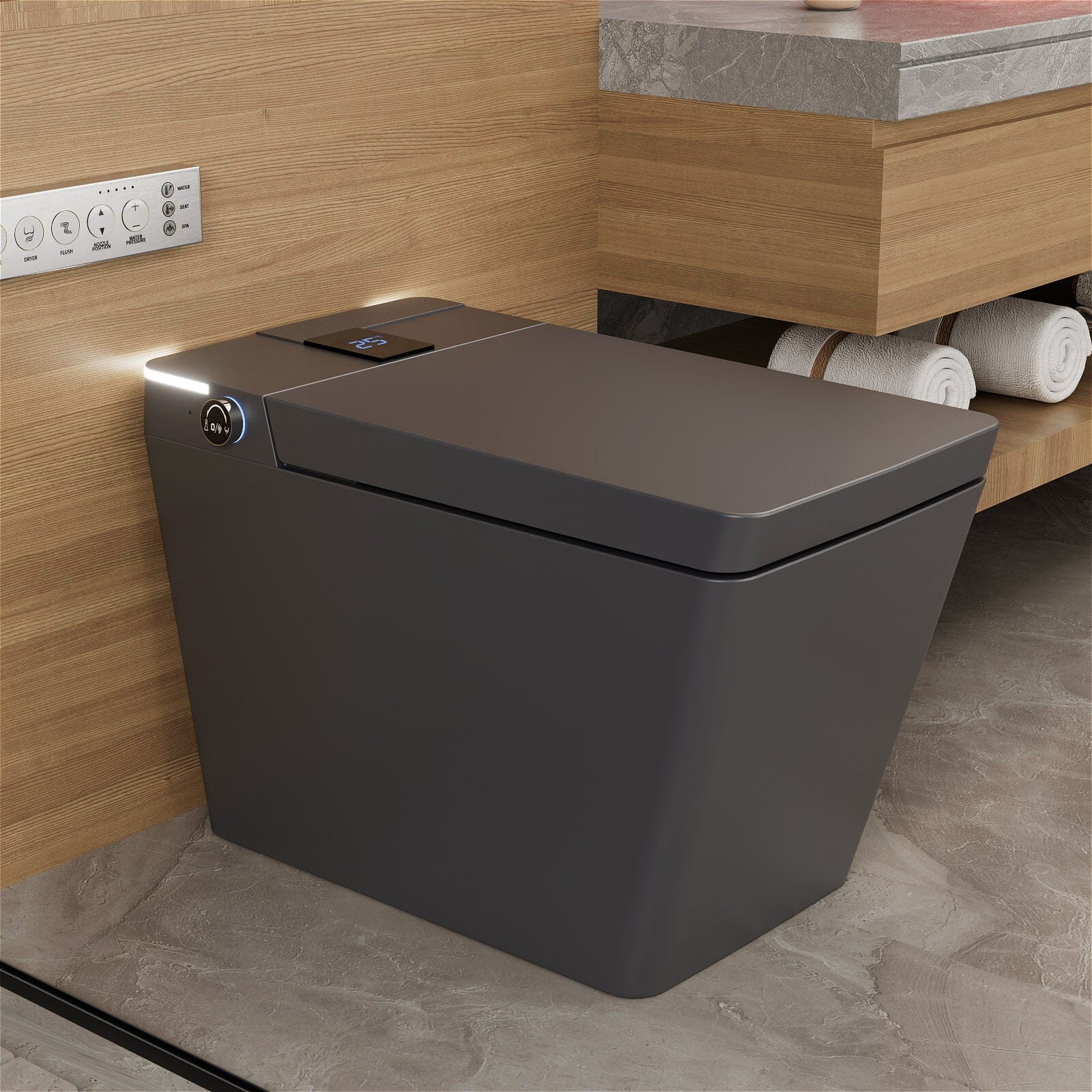 Giving Tree One-Piece Floor Mounted Square Smart Toilet with Remote Control and Automatic Cover - Image 31