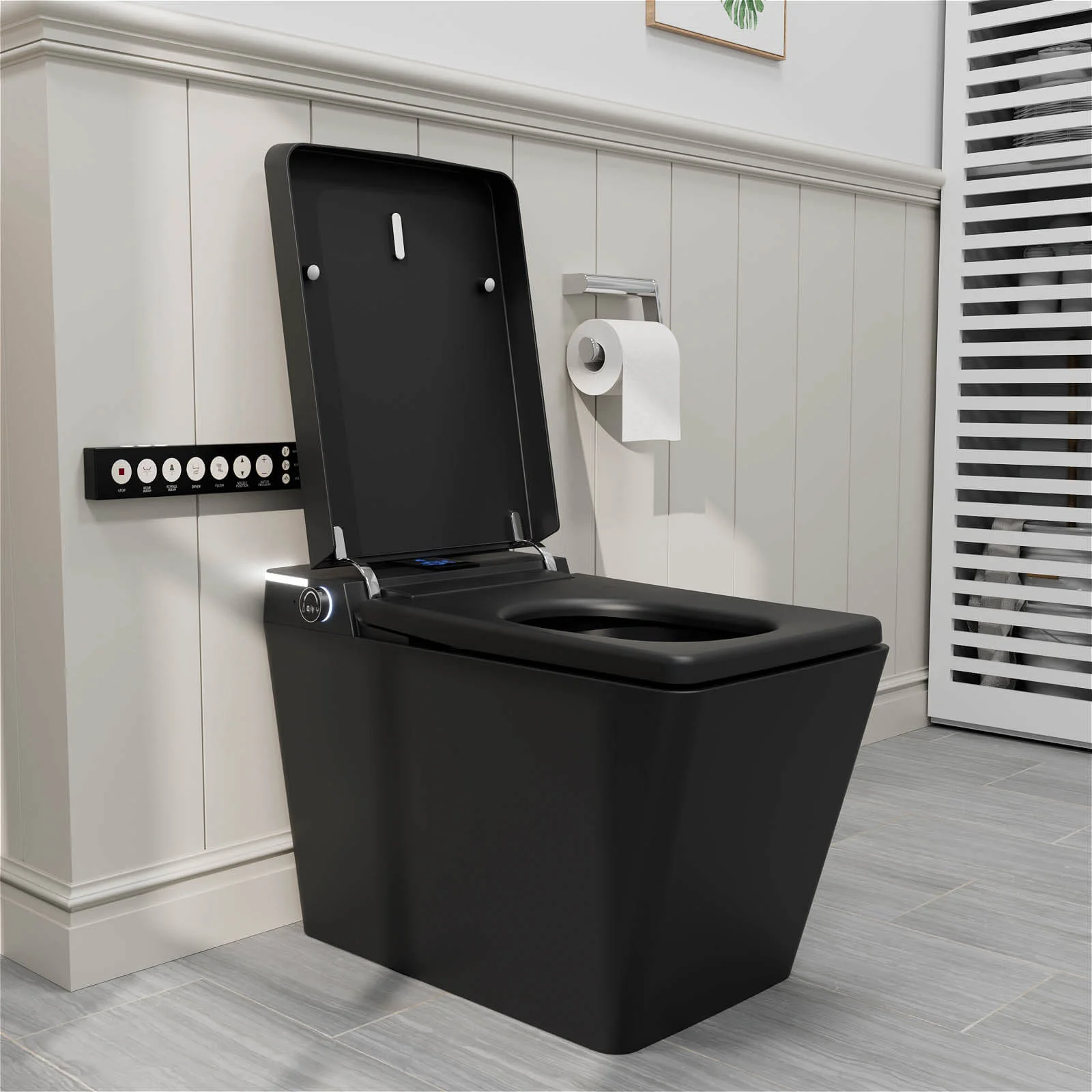 Giving Tree One-Piece Floor Mounted Square Smart Toilet with Remote Control and Automatic Cover - Image 4