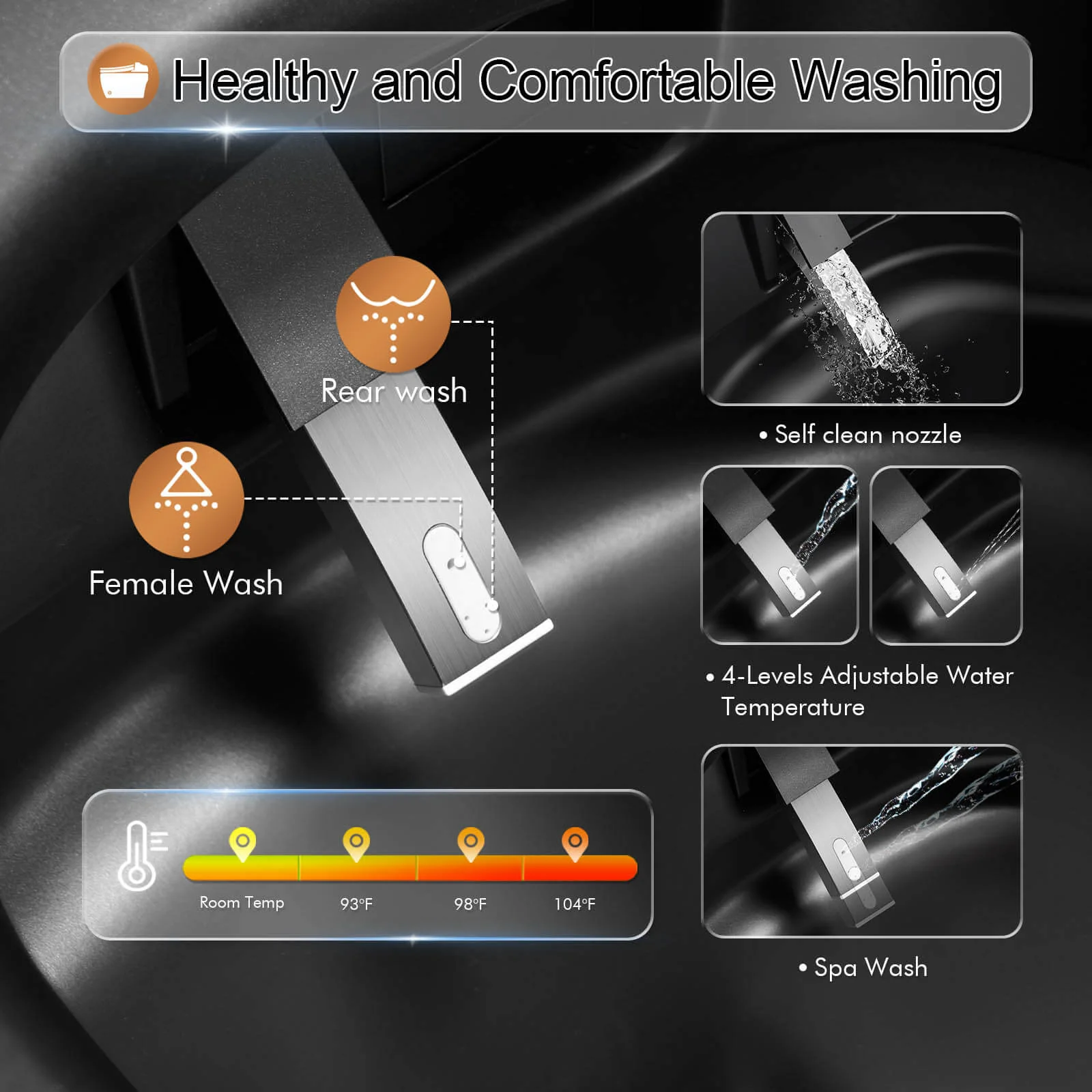 Giving Tree One-Piece Floor Mounted Square Smart Toilet with Remote Control and Automatic Cover - Image 9