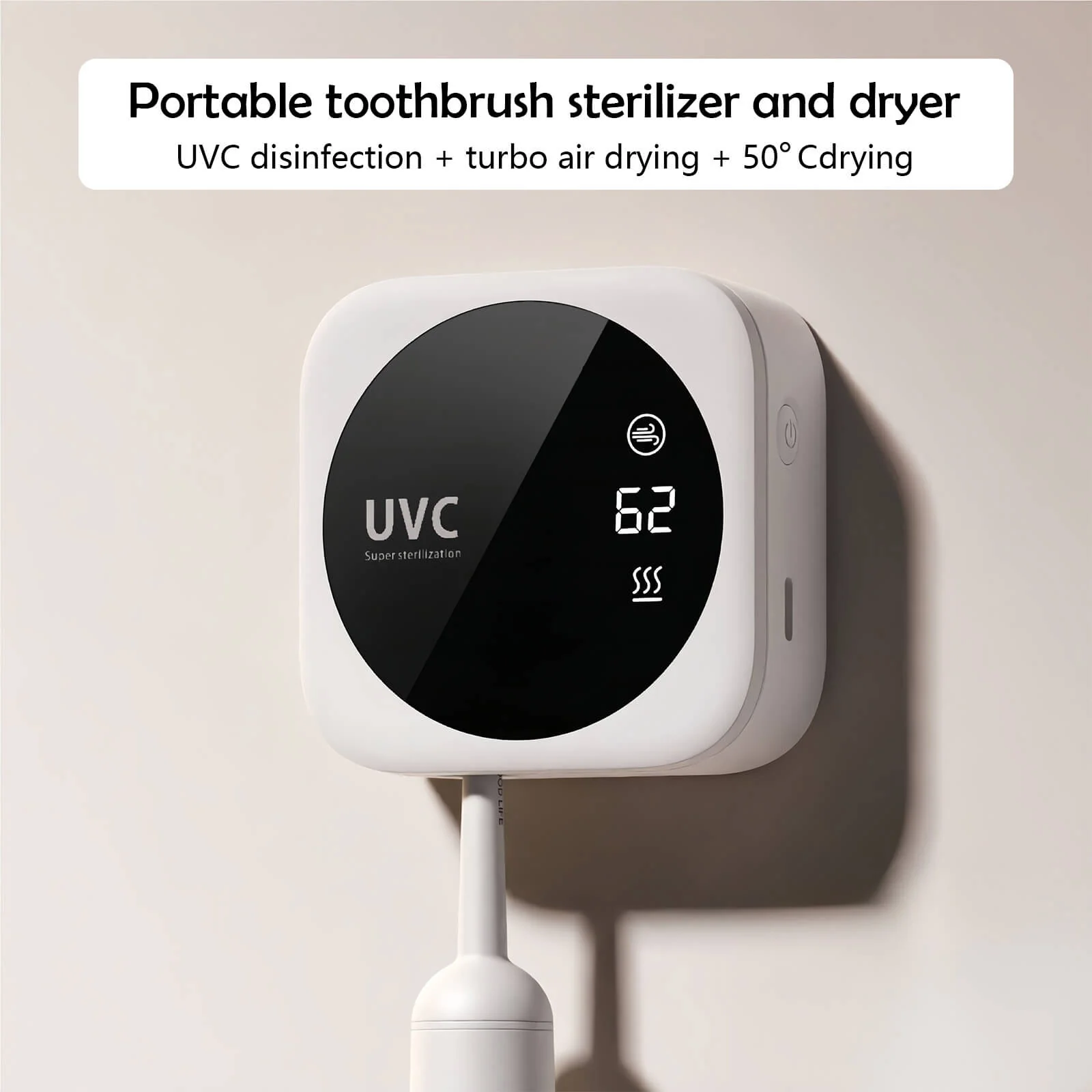 Sanitizer Electric Toothbrush Holder with UV Light for Bathroom - Image 3