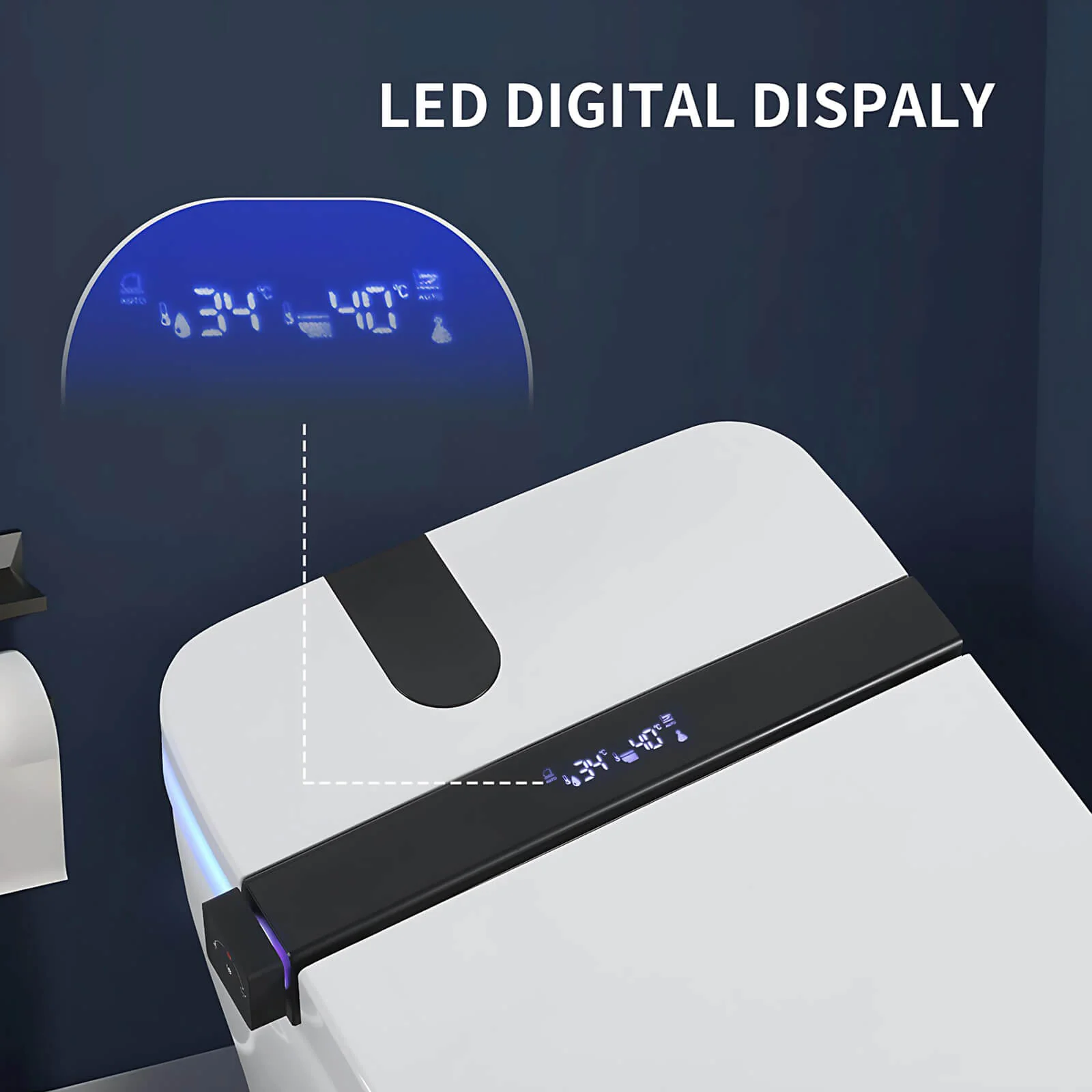 Self-Cleaning Smart Toilet with Multiple Side Control Knobs - Image 5