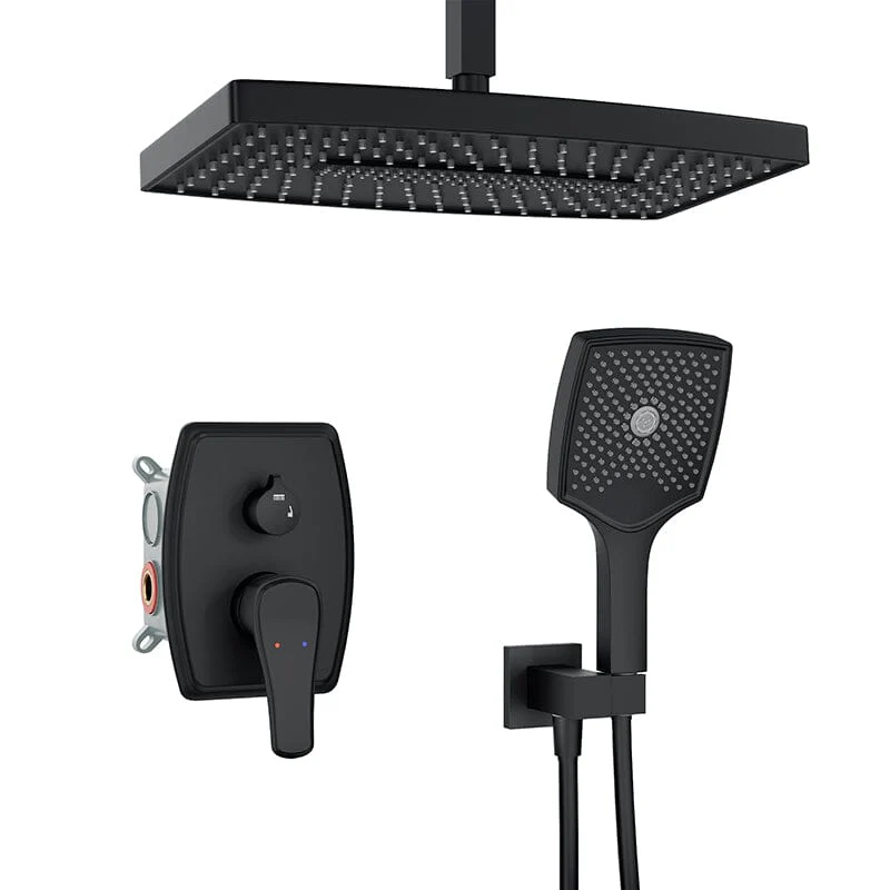 Shower Set 14" Rectangular Ceiling Shower Head with Hand Shower - Image 3