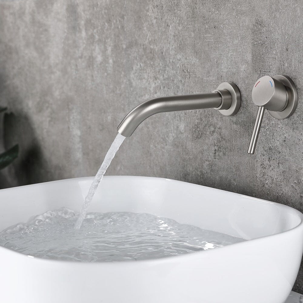 Wall Mount Faucet for Bathroom Sink or Bathtub, Single Handle 2 Holes Brass Rough-in Valve - Image 12