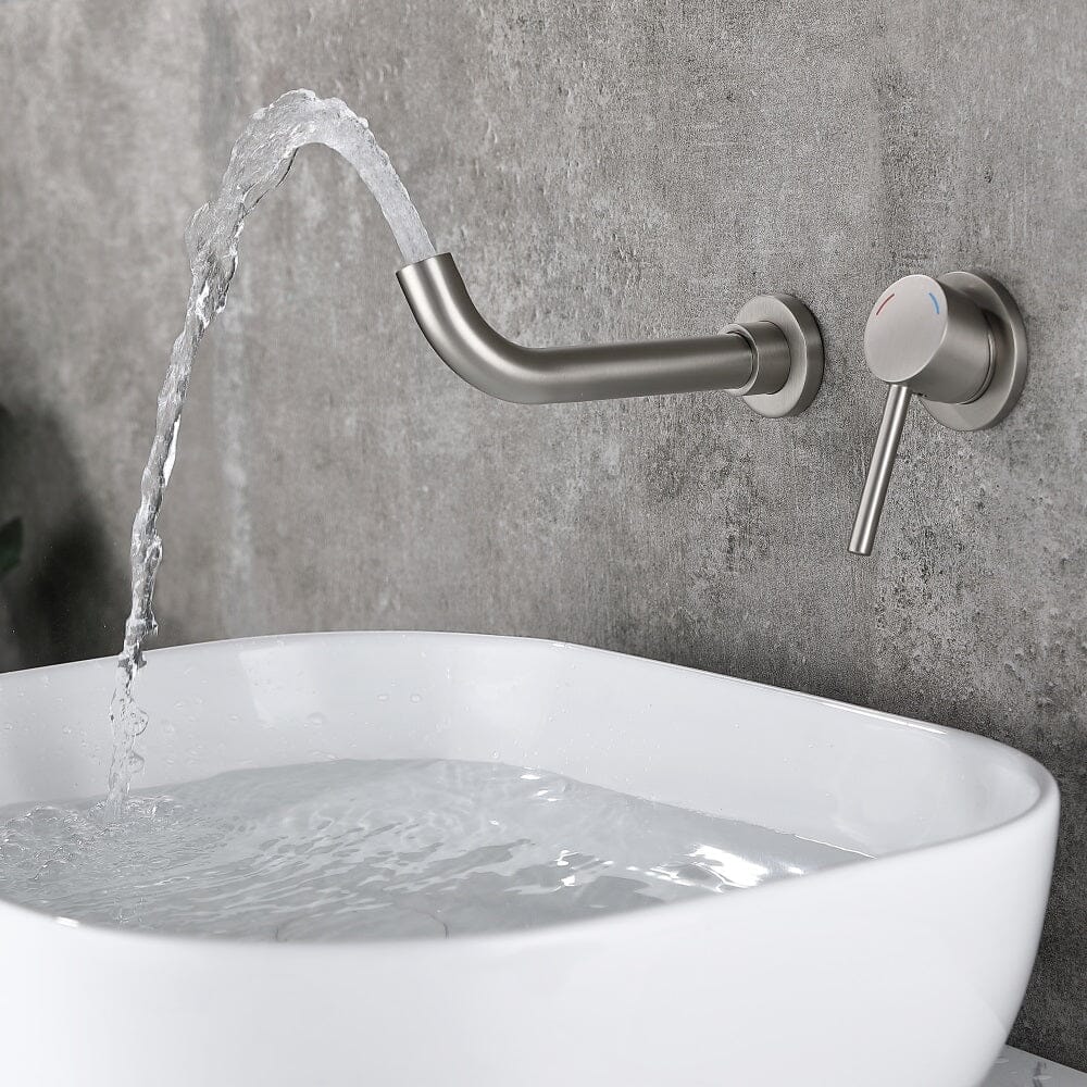 Wall Mount Faucet for Bathroom Sink or Bathtub, Single Handle 2 Holes Brass Rough-in Valve - Image 14