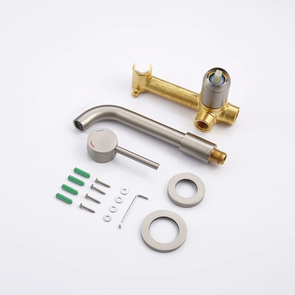 Wall Mount Faucet for Bathroom Sink or Bathtub, Single Handle 2 Holes Brass Rough-in Valve - Image 19