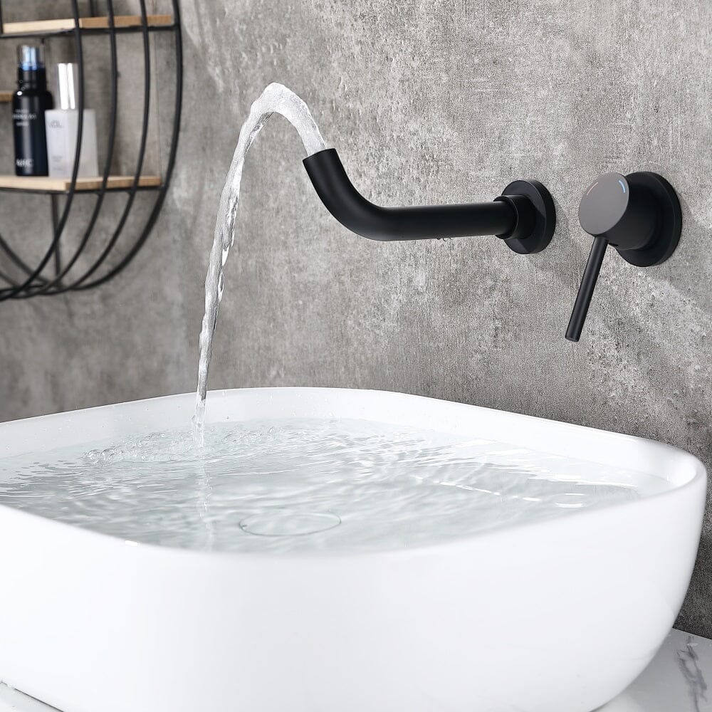 Wall Mount Faucet for Bathroom Sink or Bathtub, Single Handle 2 Holes Brass Rough-in Valve - Image 4