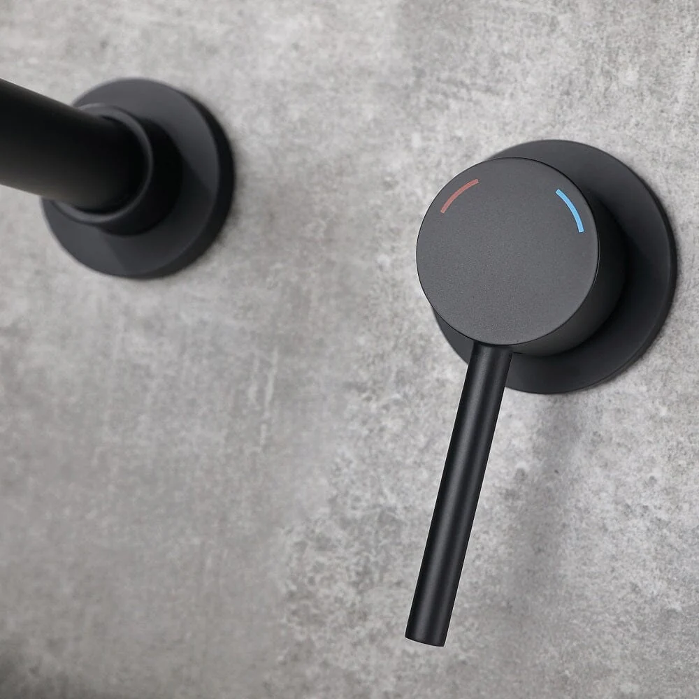 Wall Mount Faucet for Bathroom Sink or Bathtub, Single Handle 2 Holes Brass Rough-in Valve - Image 7