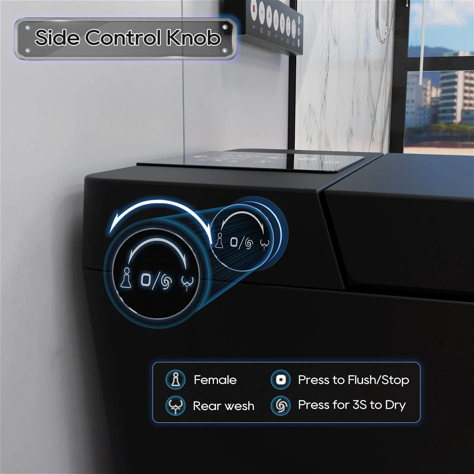 Giving Tree Smart Square One-Piece Floor Toilet with Remote Control and Automatic Cover - Image 10