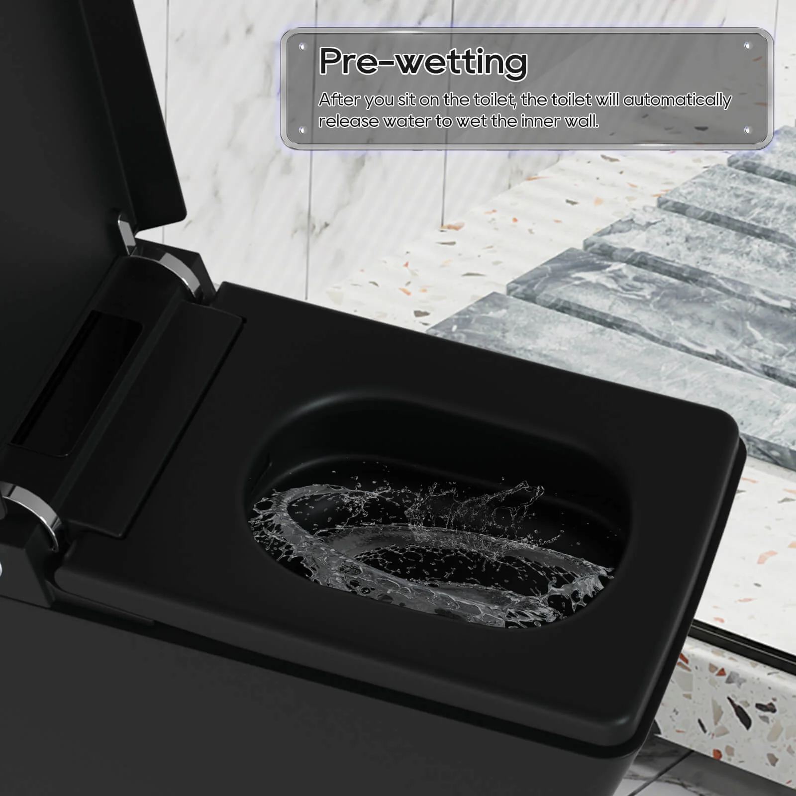 Giving Tree Smart Square One-Piece Floor Toilet with Remote Control and Automatic Cover - Image 13