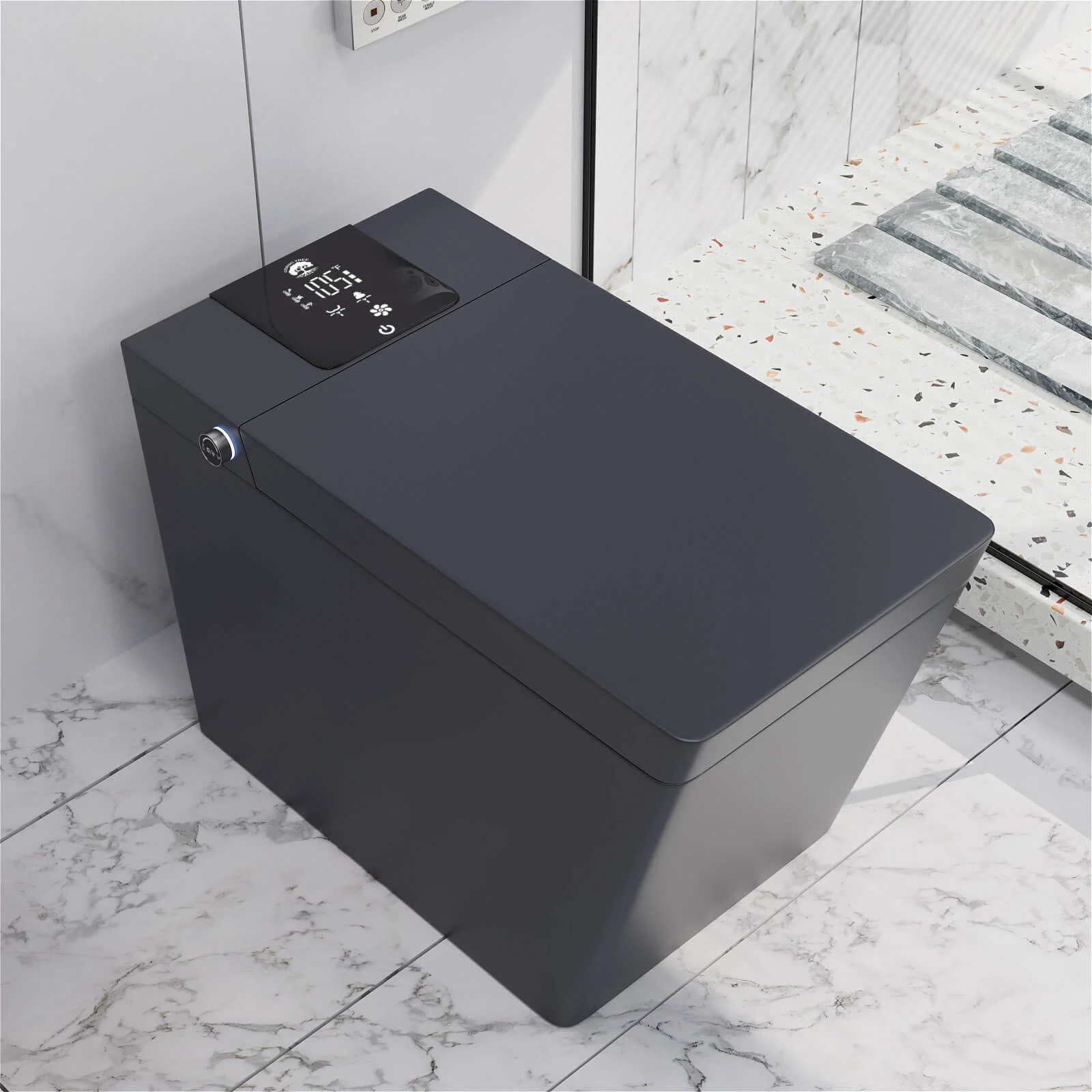 Giving Tree Smart Square One-Piece Floor Toilet with Remote Control and Automatic Cover - Image 16