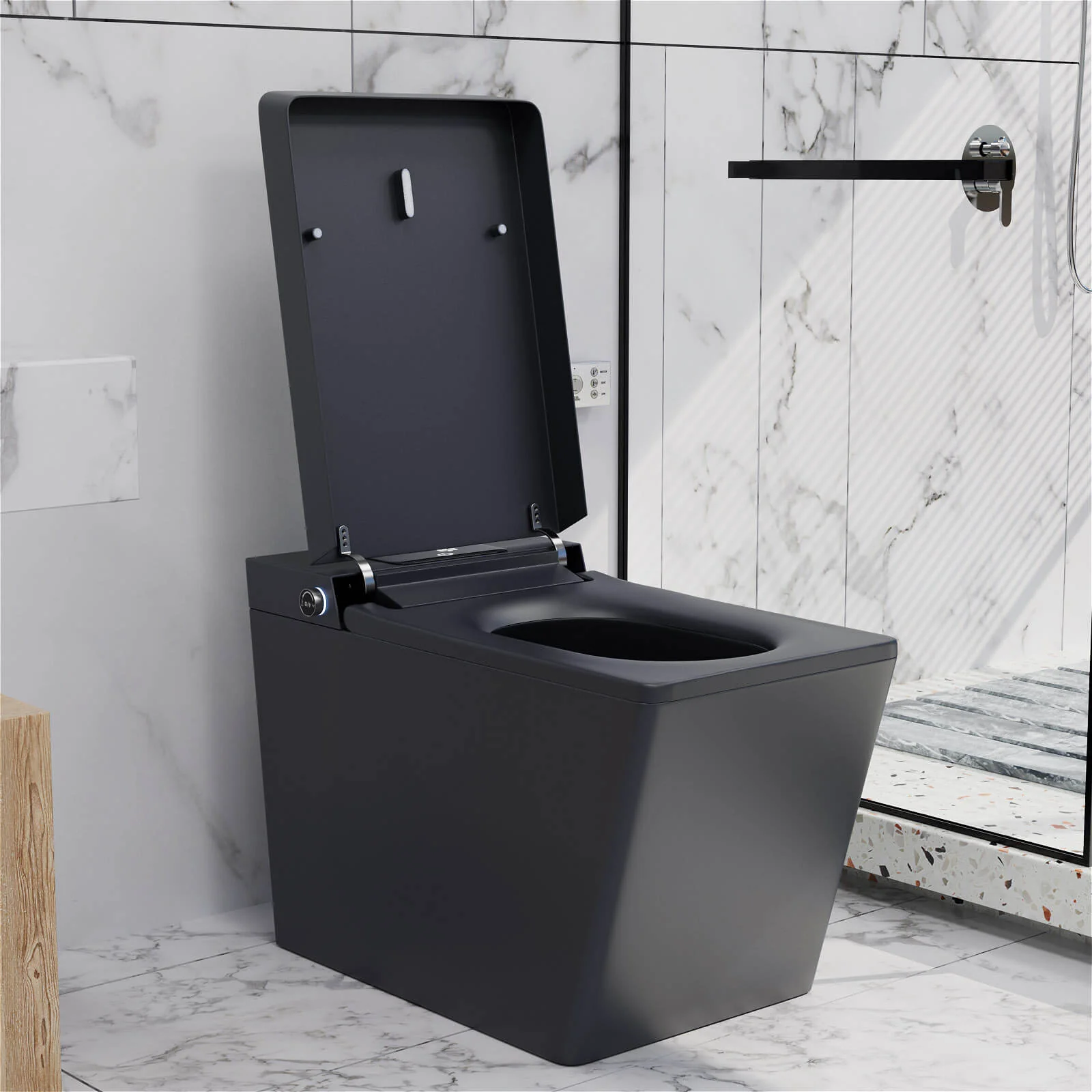 Giving Tree Smart Square One-Piece Floor Toilet with Remote Control and Automatic Cover - Image 18