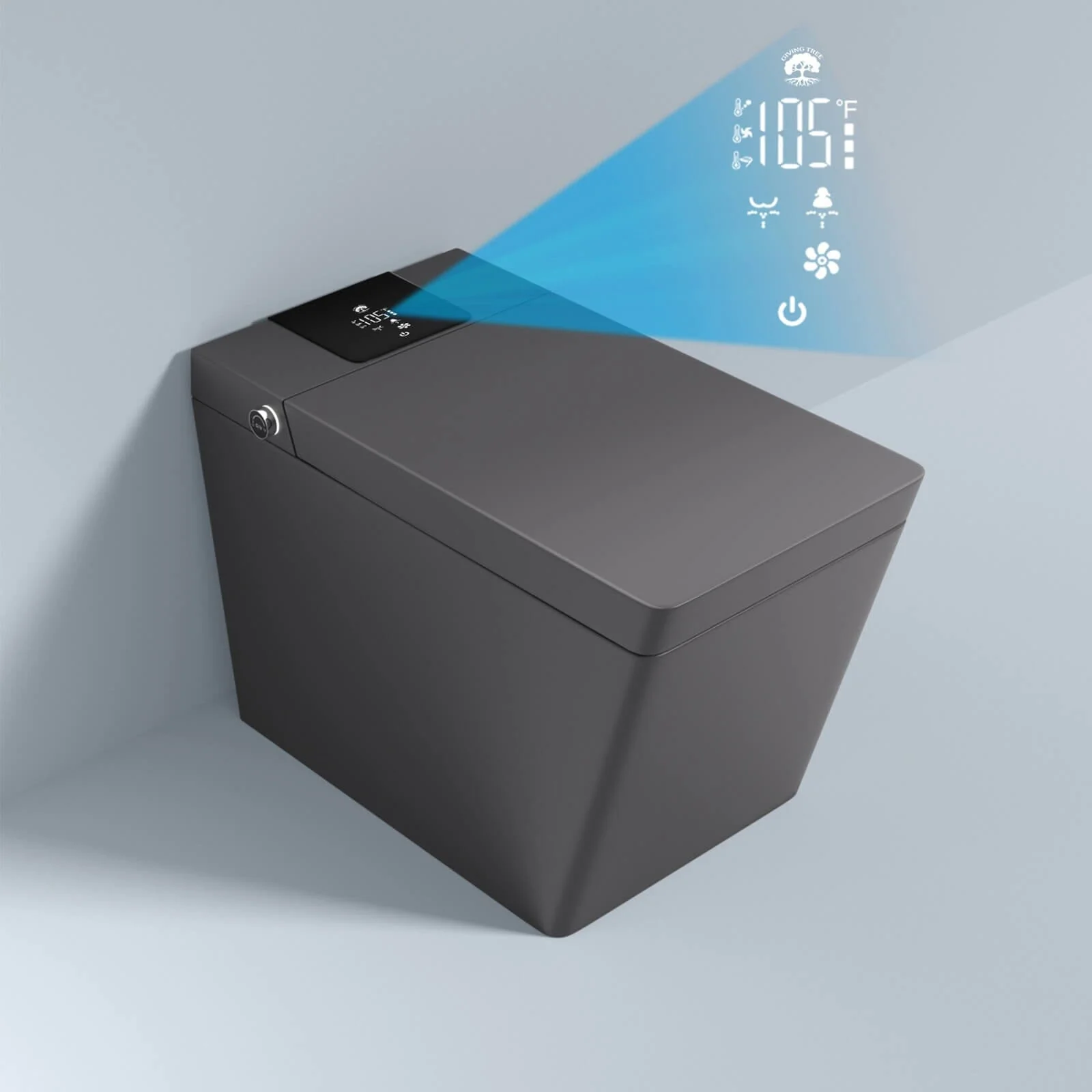 Giving Tree Smart Square One-Piece Floor Toilet with Remote Control and Automatic Cover - Image 20