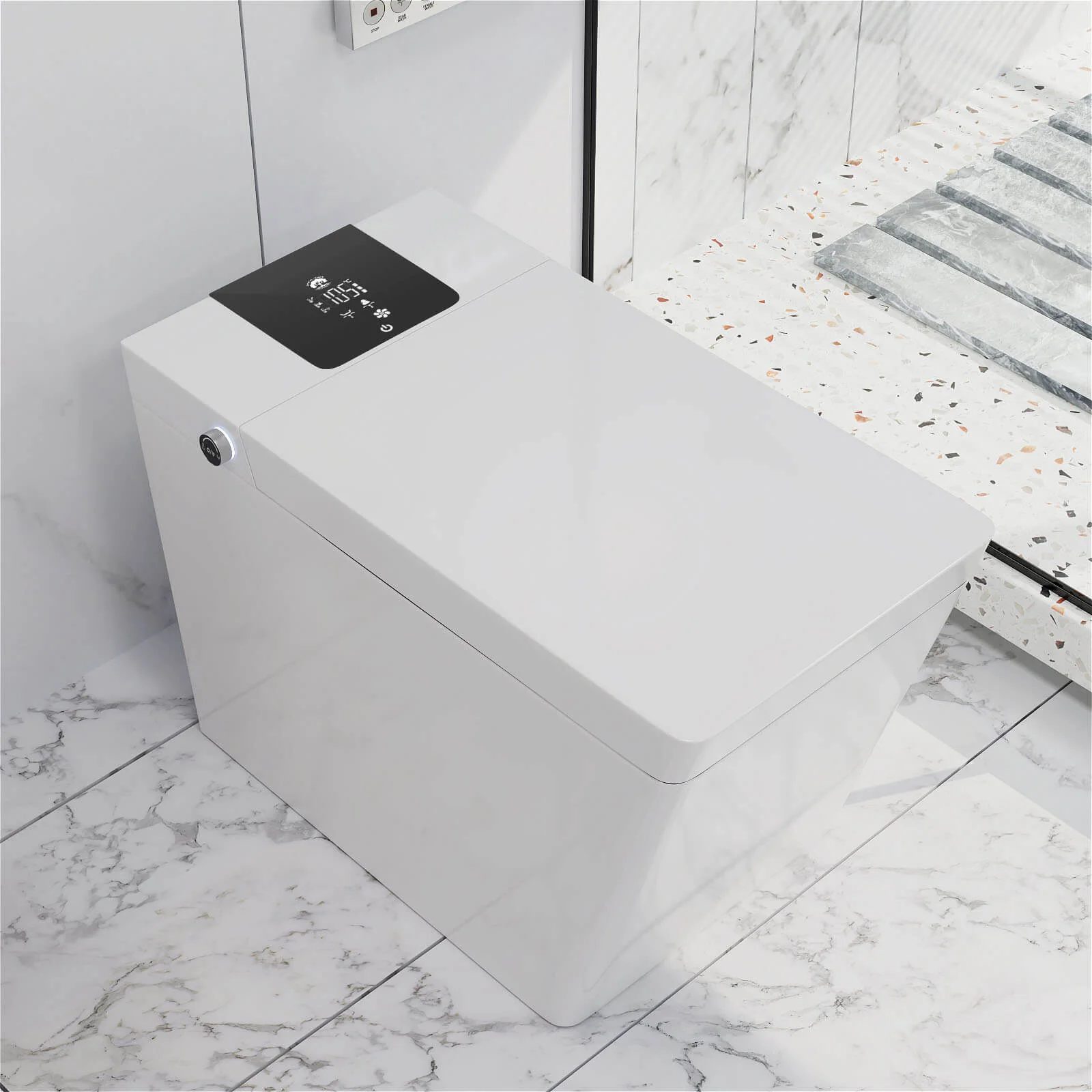 Giving Tree Smart Square One-Piece Floor Toilet with Remote Control and Automatic Cover - Image 29