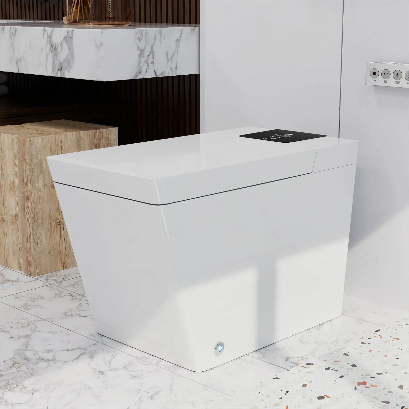 Giving Tree Smart Square One-Piece Floor Toilet with Remote Control and Automatic Cover - Image 30