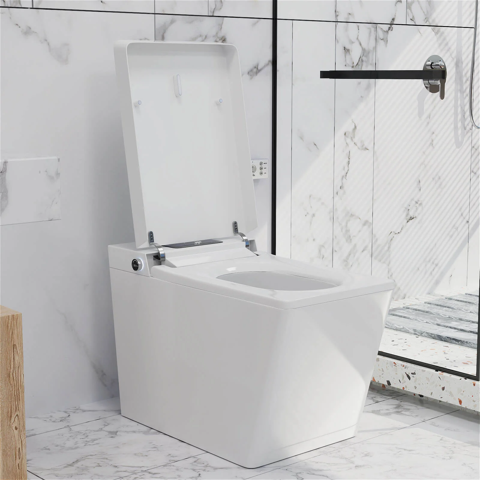 Giving Tree Smart Square One-Piece Floor Toilet with Remote Control and Automatic Cover - Image 31