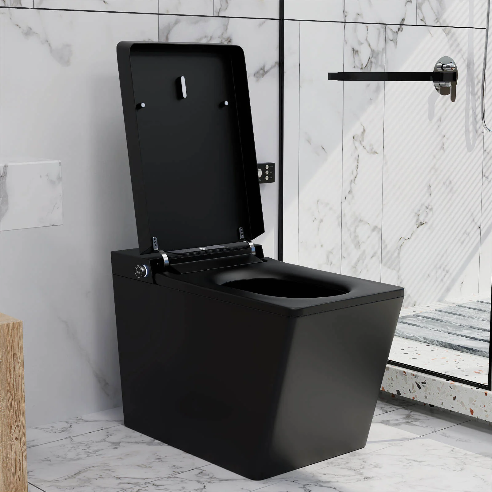 Giving Tree Smart Square One-Piece Floor Toilet with Remote Control and Automatic Cover - Image 4