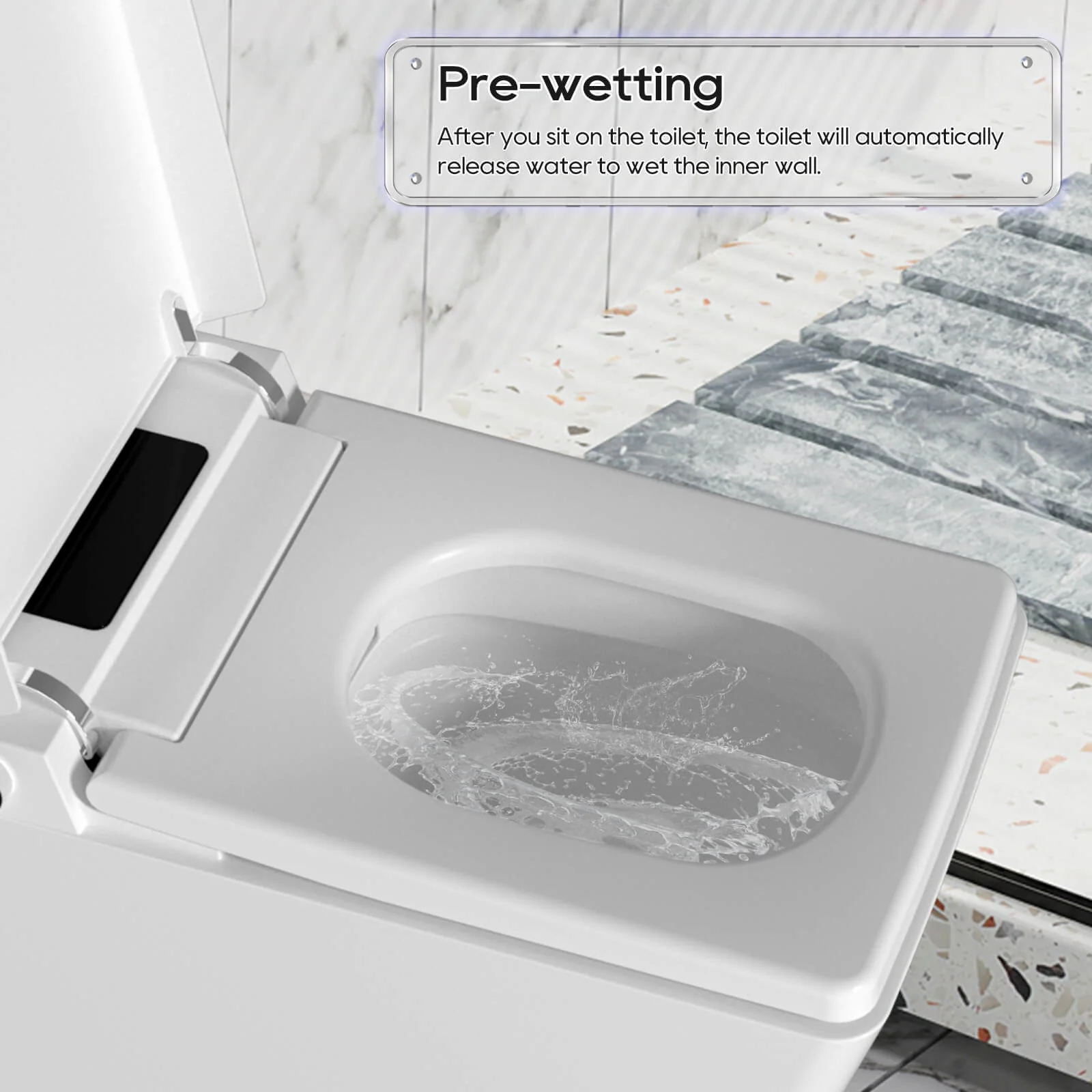 Giving Tree Smart Square One-Piece Floor Toilet with Remote Control and Automatic Cover - Image 40