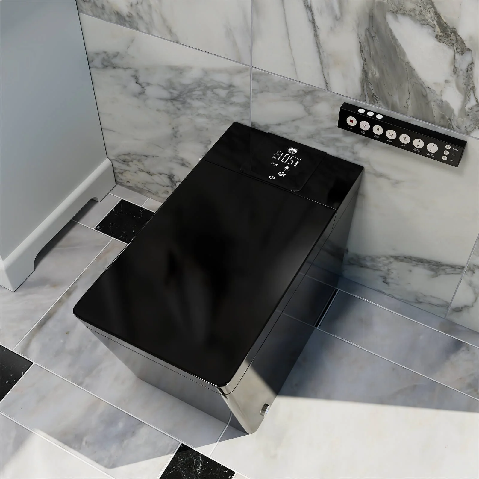 Giving Tree Smart Square One-Piece Floor Toilet with Remote Control and Automatic Cover - Image 43