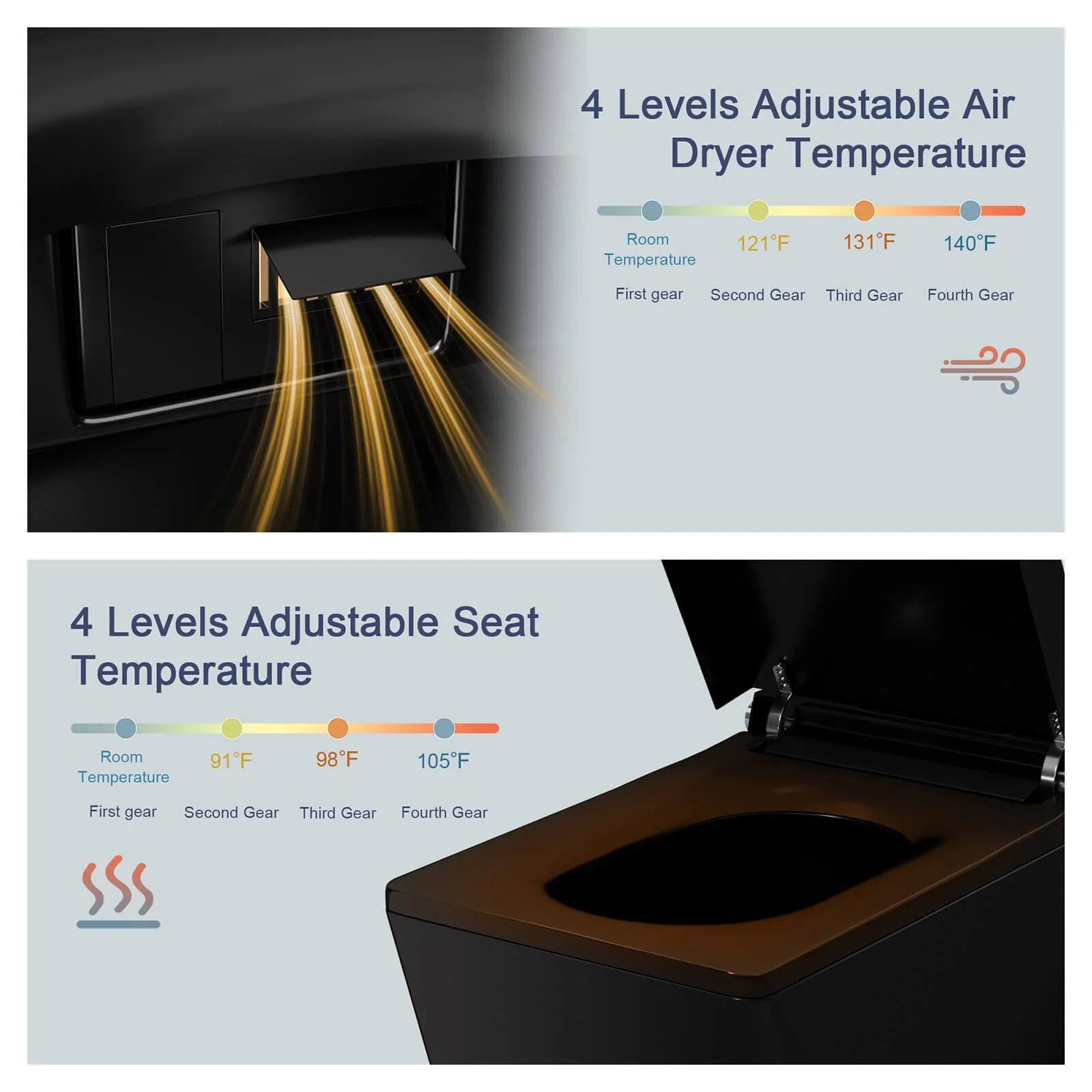 Giving Tree Smart Square One-Piece Floor Toilet with Remote Control and Automatic Cover - Image 49