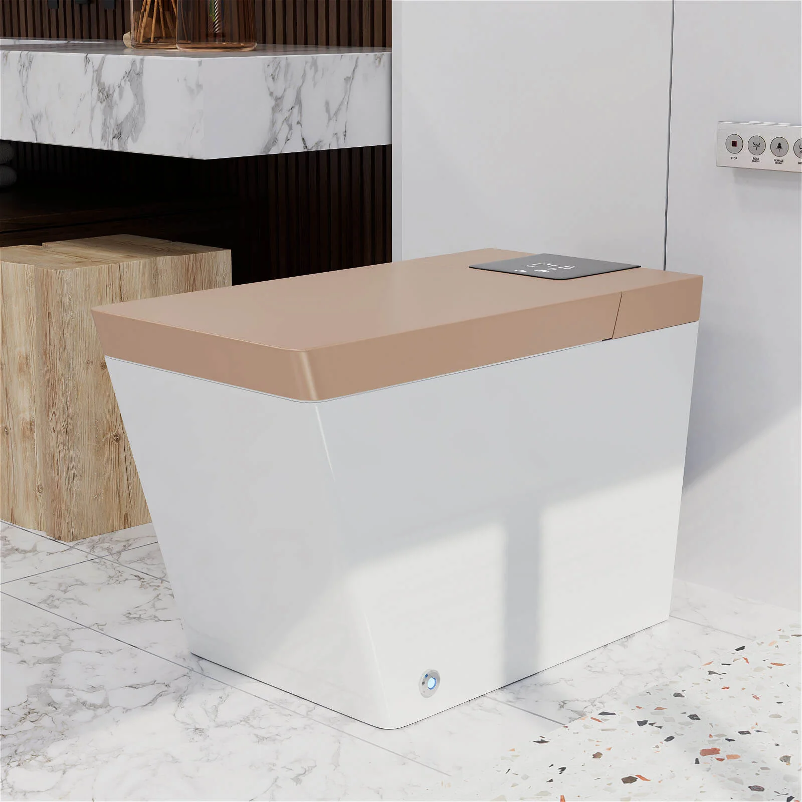 Giving Tree Smart Square One-Piece Floor Toilet with Remote Control and Automatic Cover - Image 57