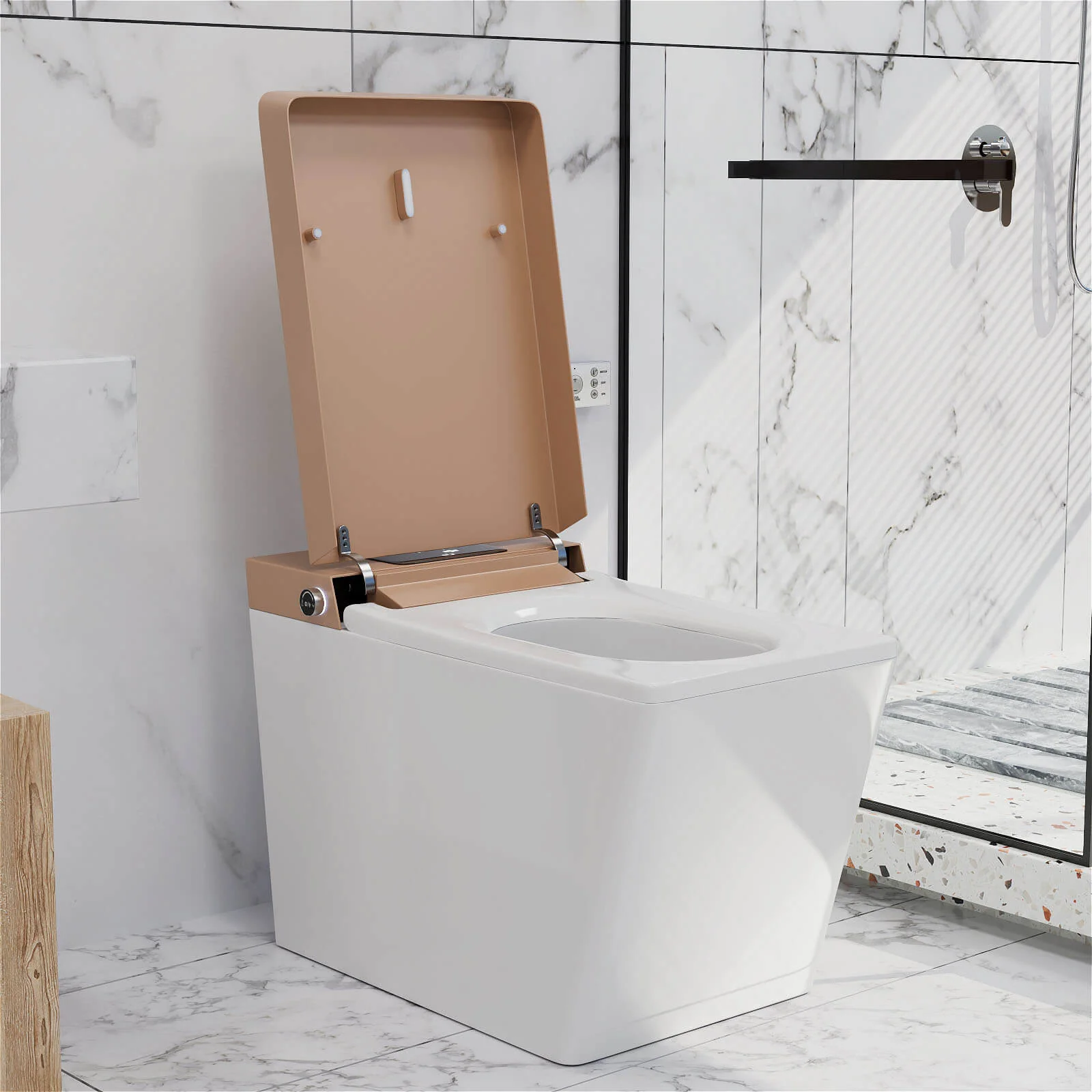 Giving Tree Smart Square One-Piece Floor Toilet with Remote Control and Automatic Cover - Image 58