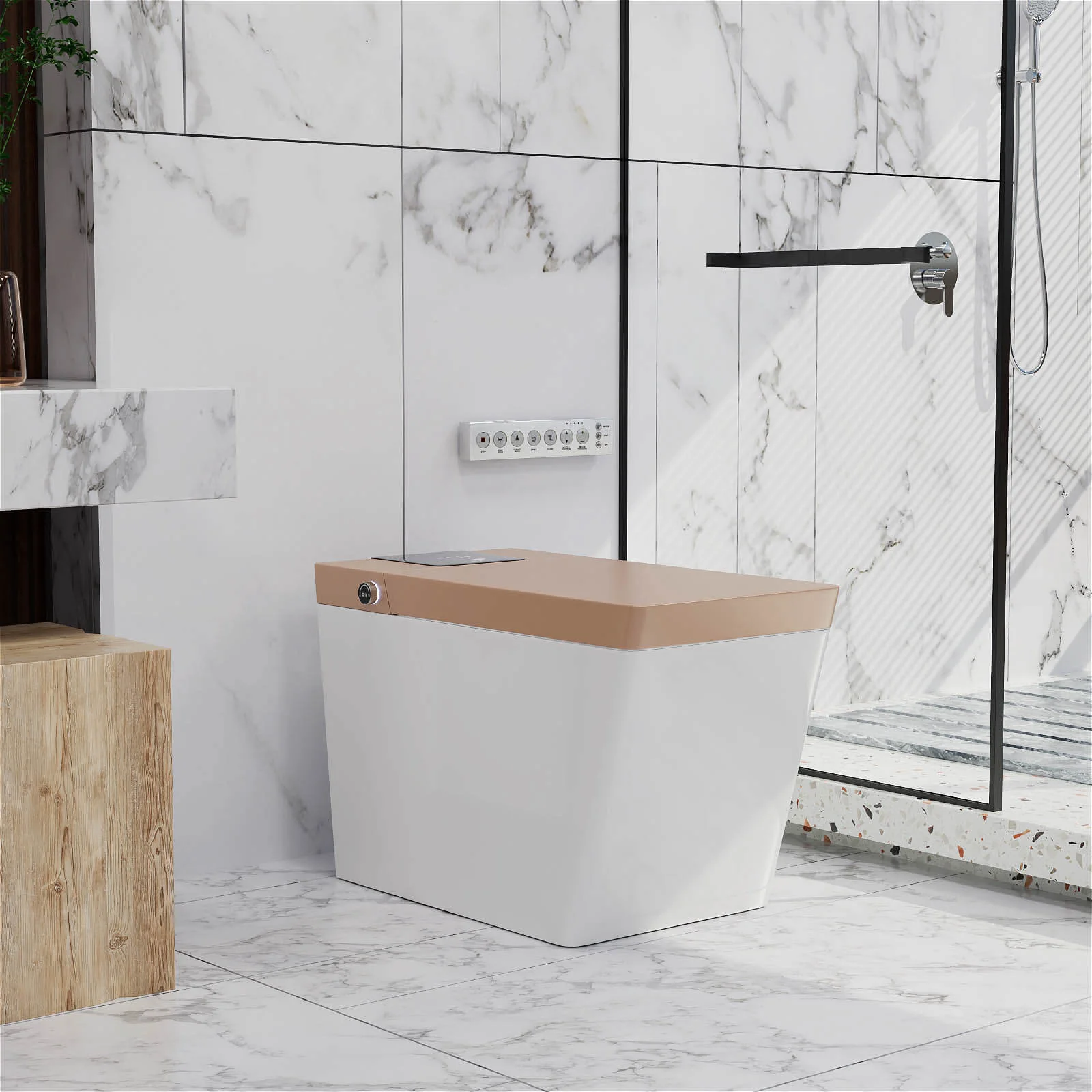 Giving Tree Smart Square One-Piece Floor Toilet with Remote Control and Automatic Cover - Image 59