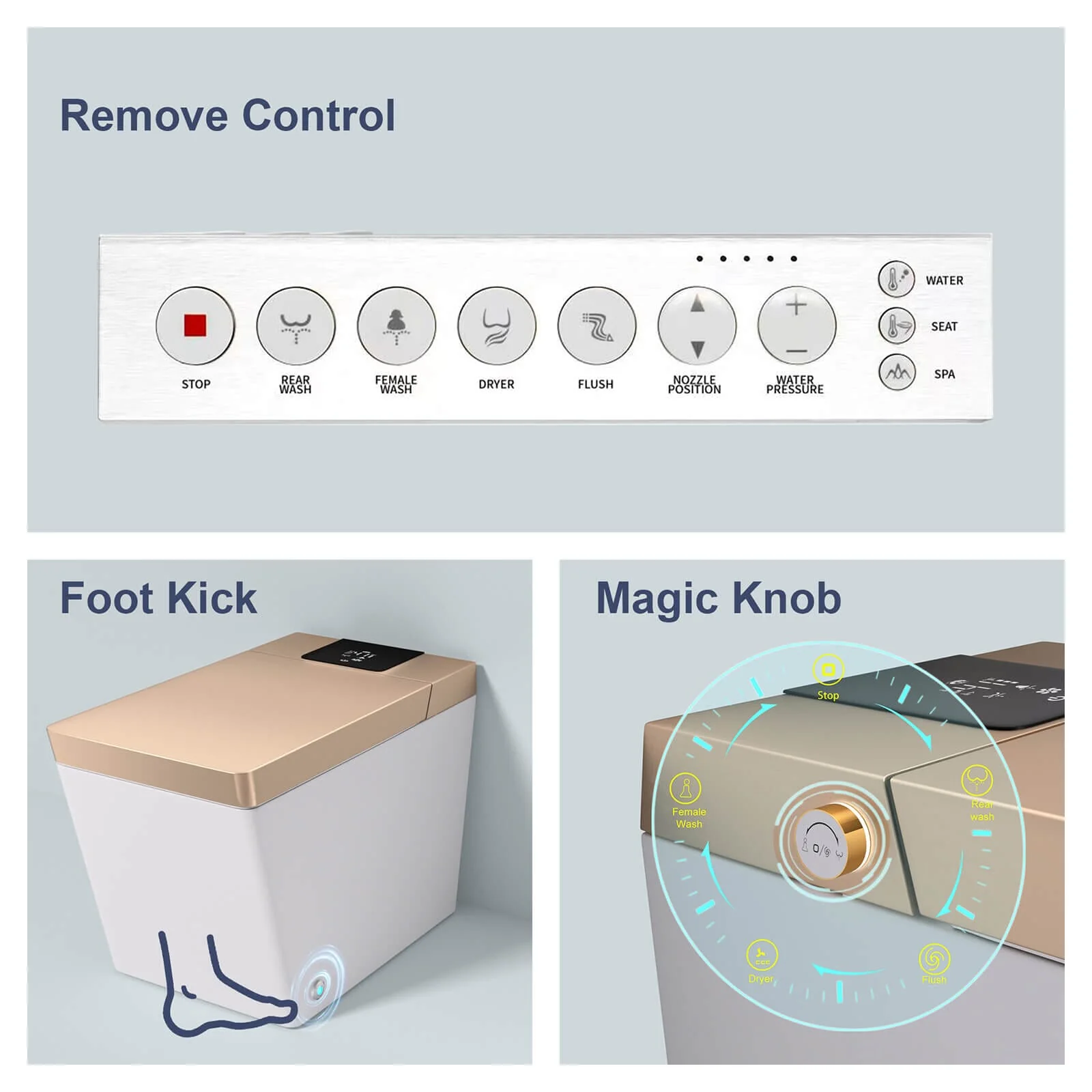 Giving Tree Smart Square One-Piece Floor Toilet with Remote Control and Automatic Cover - Image 61