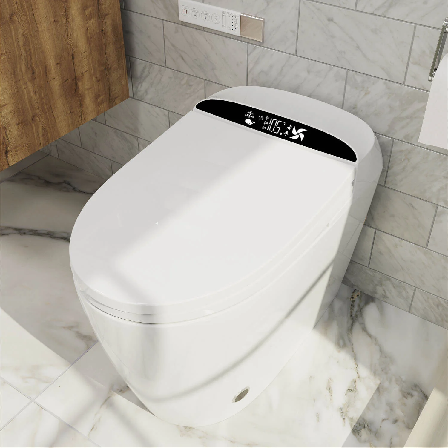 Giving Tree One-Piece Elongated Floor Smart Toilet with Bidet, Adjustable Mobile Drying - Image 35