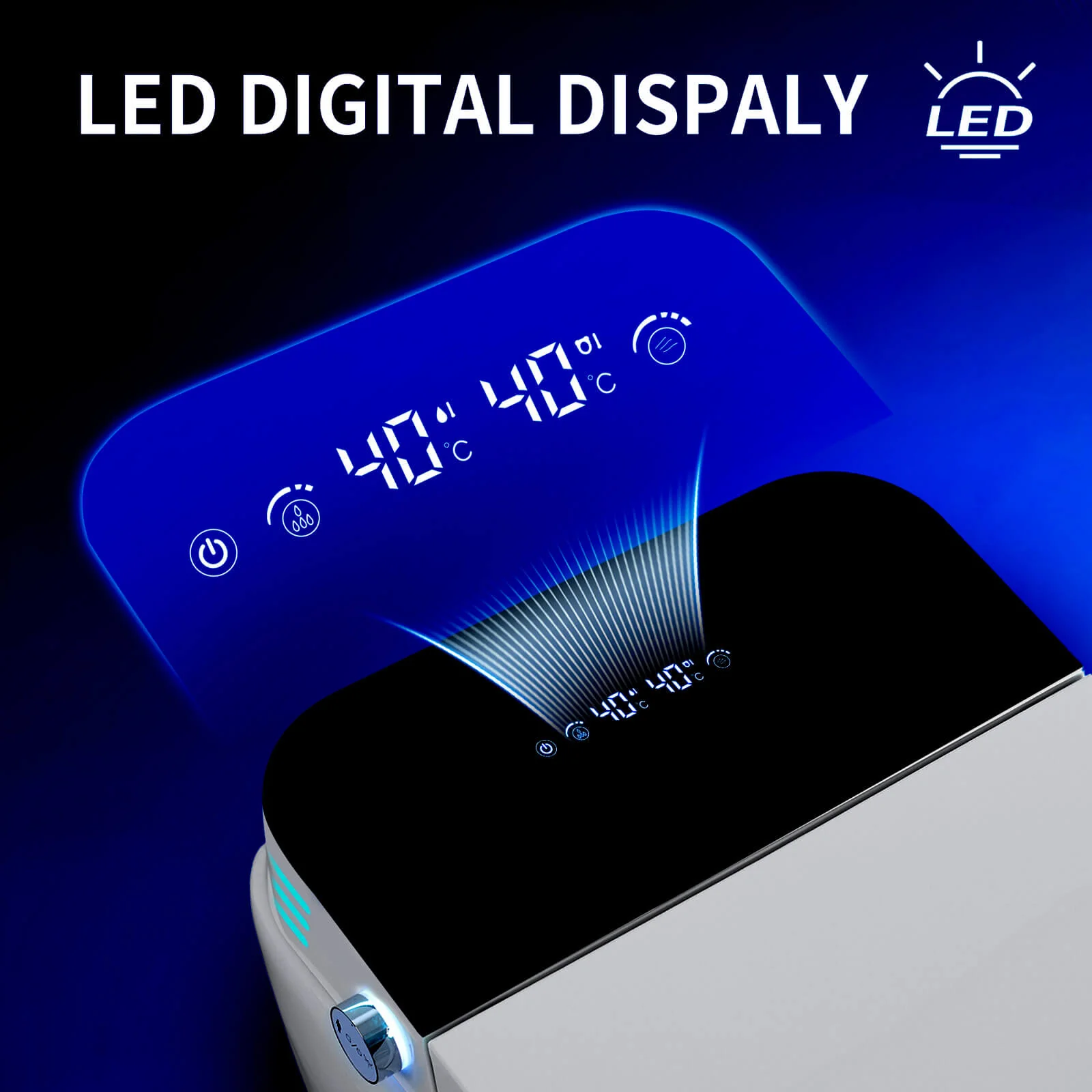 Tankless Smart Bidet Toilet with Instant Heating, Auto Open & Close Lid – Black LED Screen - Image 3