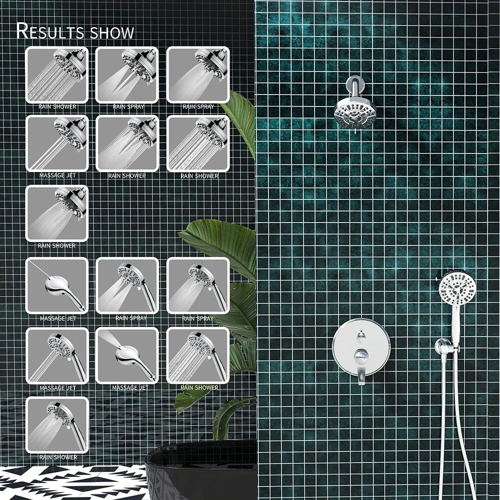 Wall Mounted 14 Spray High Pressure Shower Head and Hand Shower - Image 40