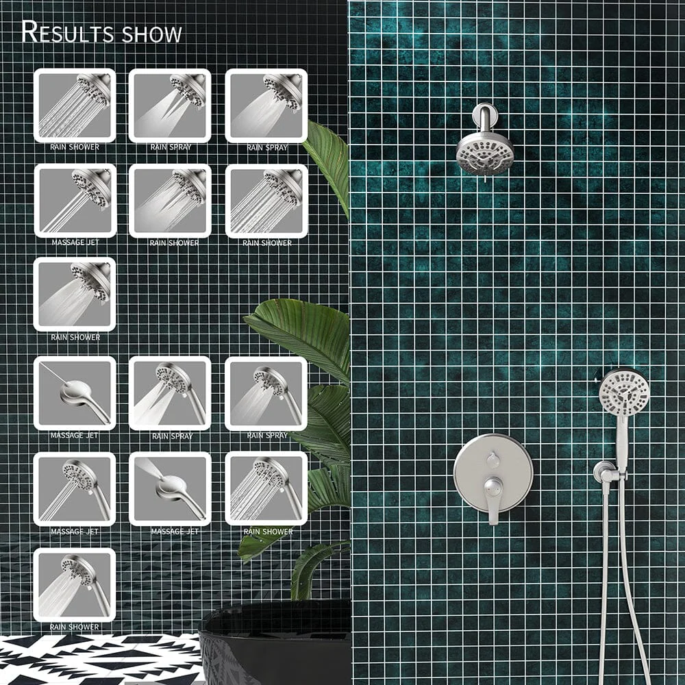 Wall Mounted 14 Spray High Pressure Shower Head and Hand Shower - Image 8